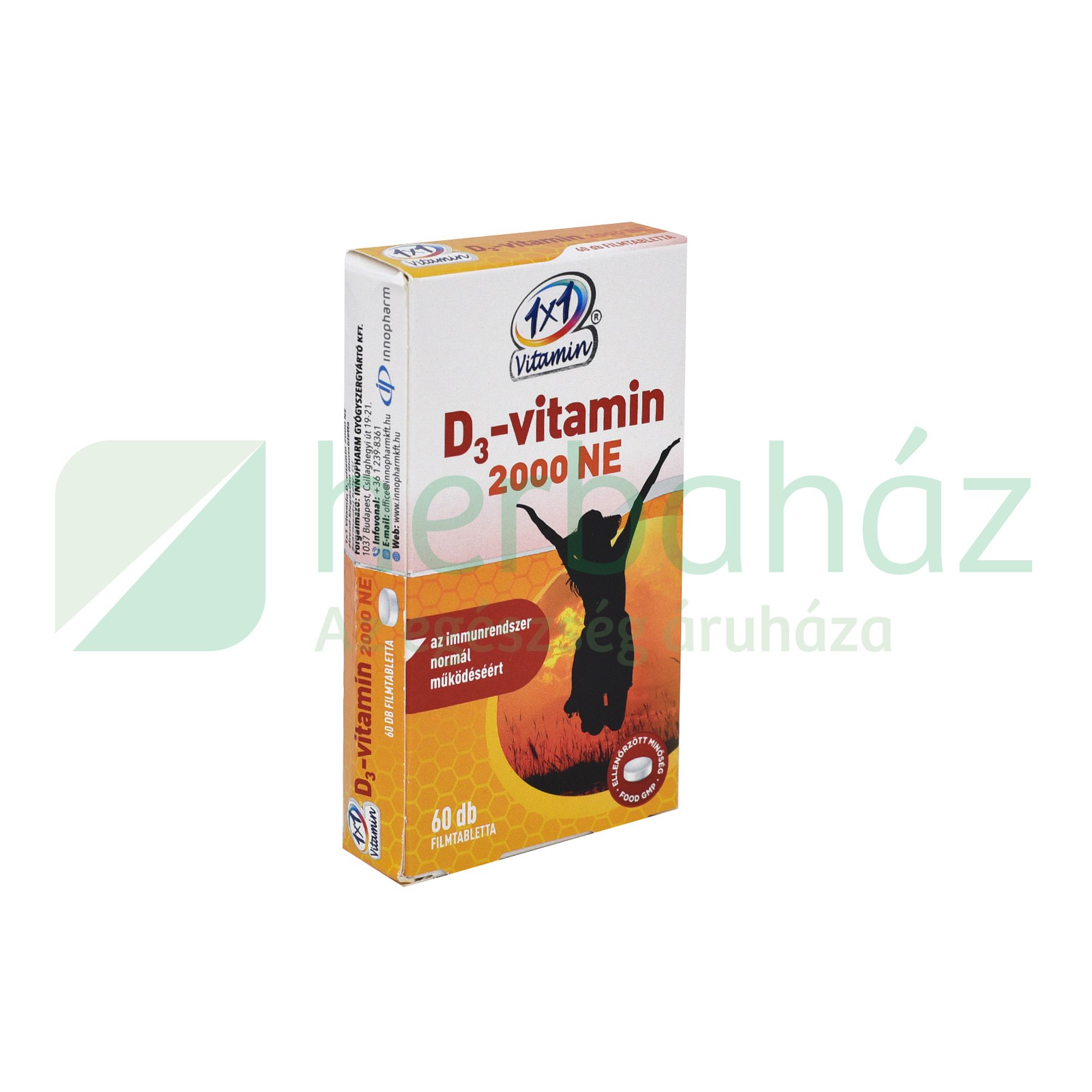 1X1 VITAMIN D3-VITAMIN 2000NE FILMTABLETTA 60DB