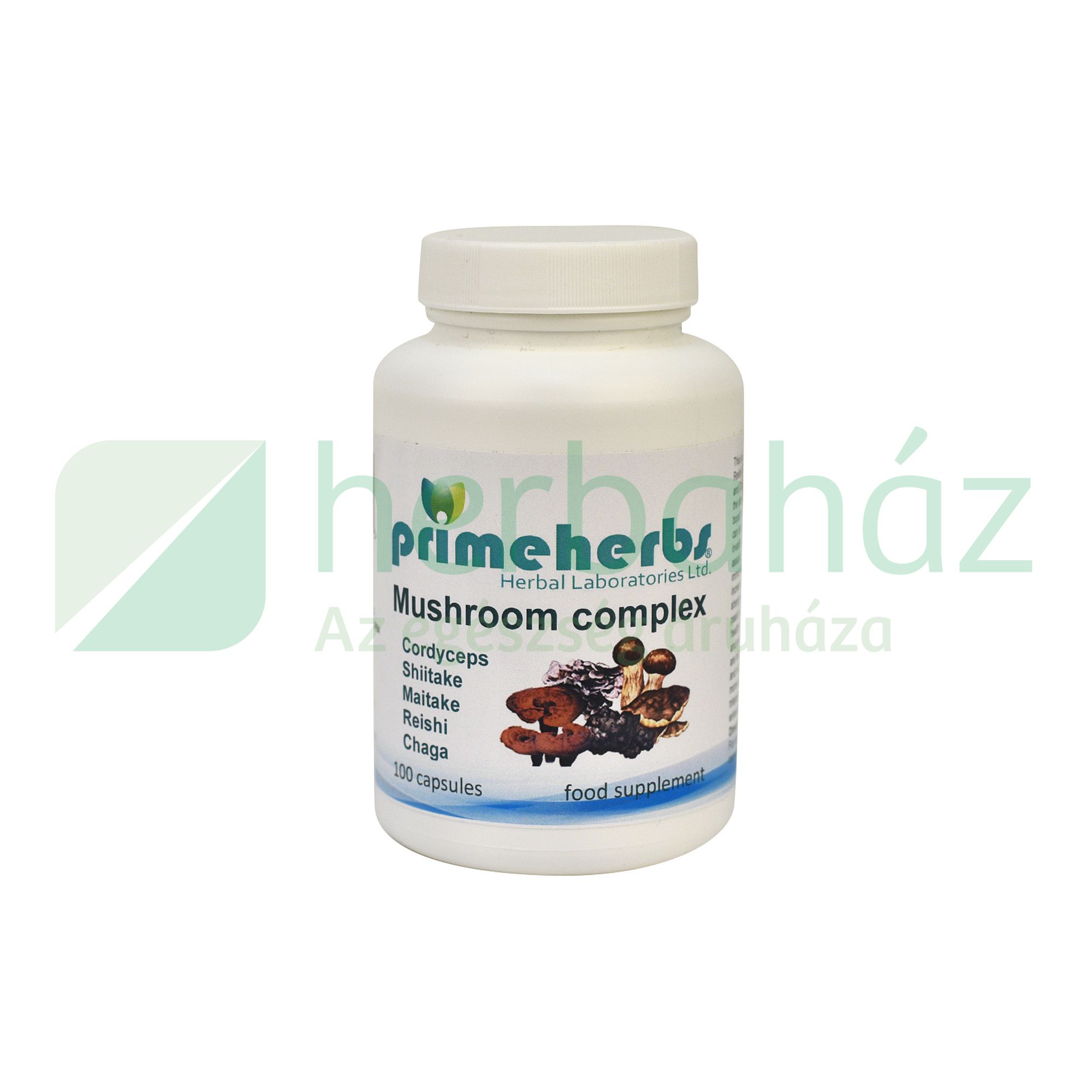 PRIMEHERBS 5 GOMBA KOMPLEX 500MG KAPSZULA100DB