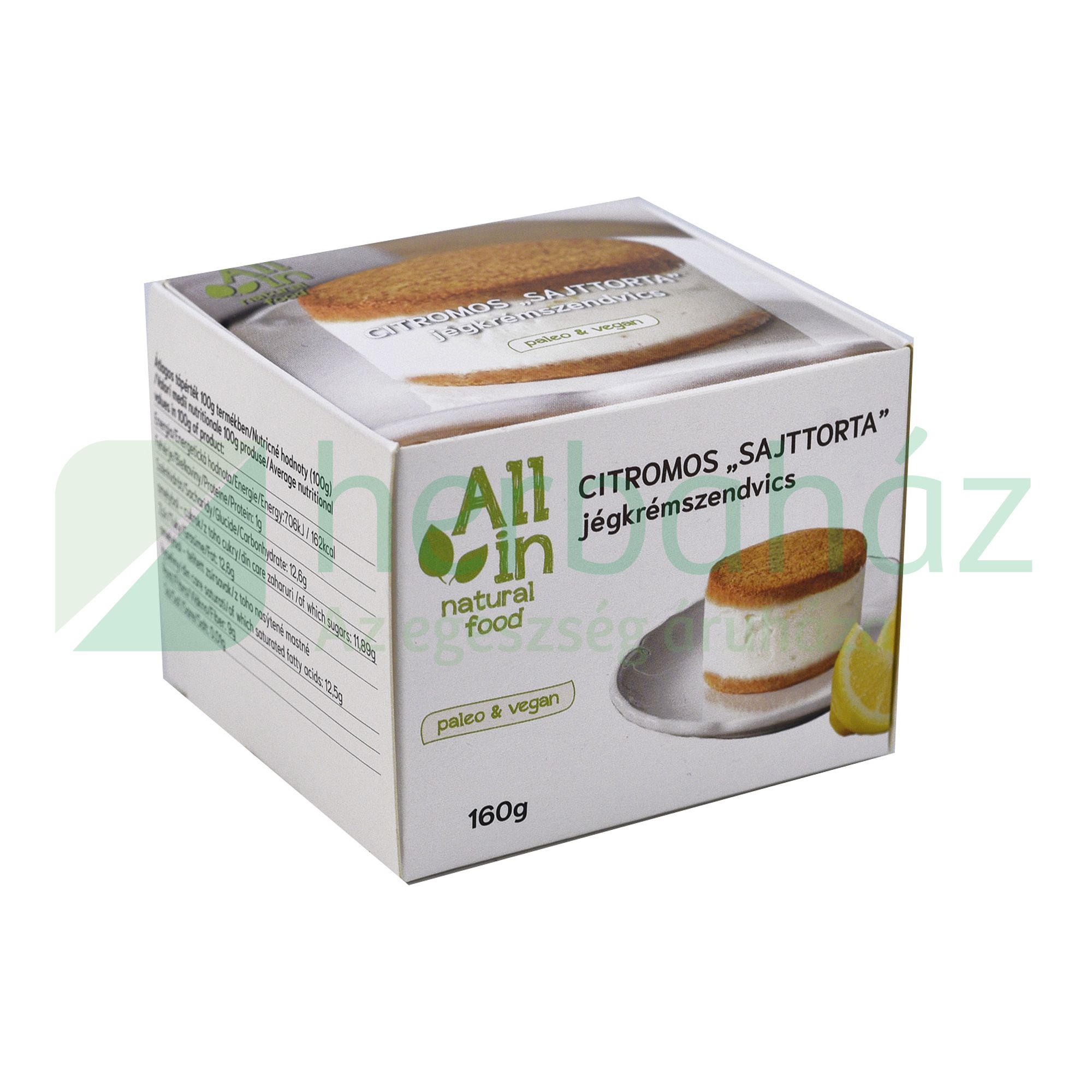 ALL IN NATURAL FOOD CITROMKRÉMES JÉGKRÉMSZENDVICS 160G [F]