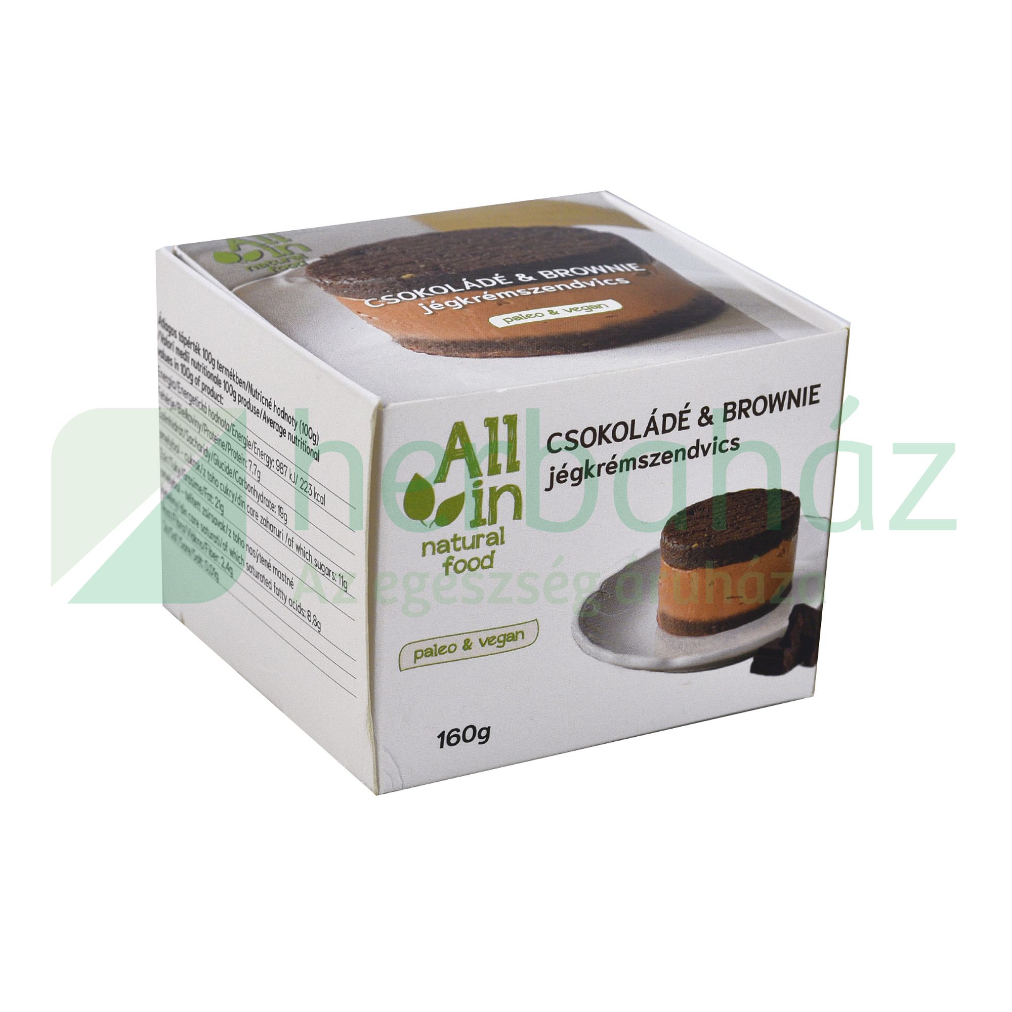 ALL IN NATURAL FOOD CSOKOLÁDÉ- BROWNIE JÉGKRÉMSZENDVICS 160G [F]