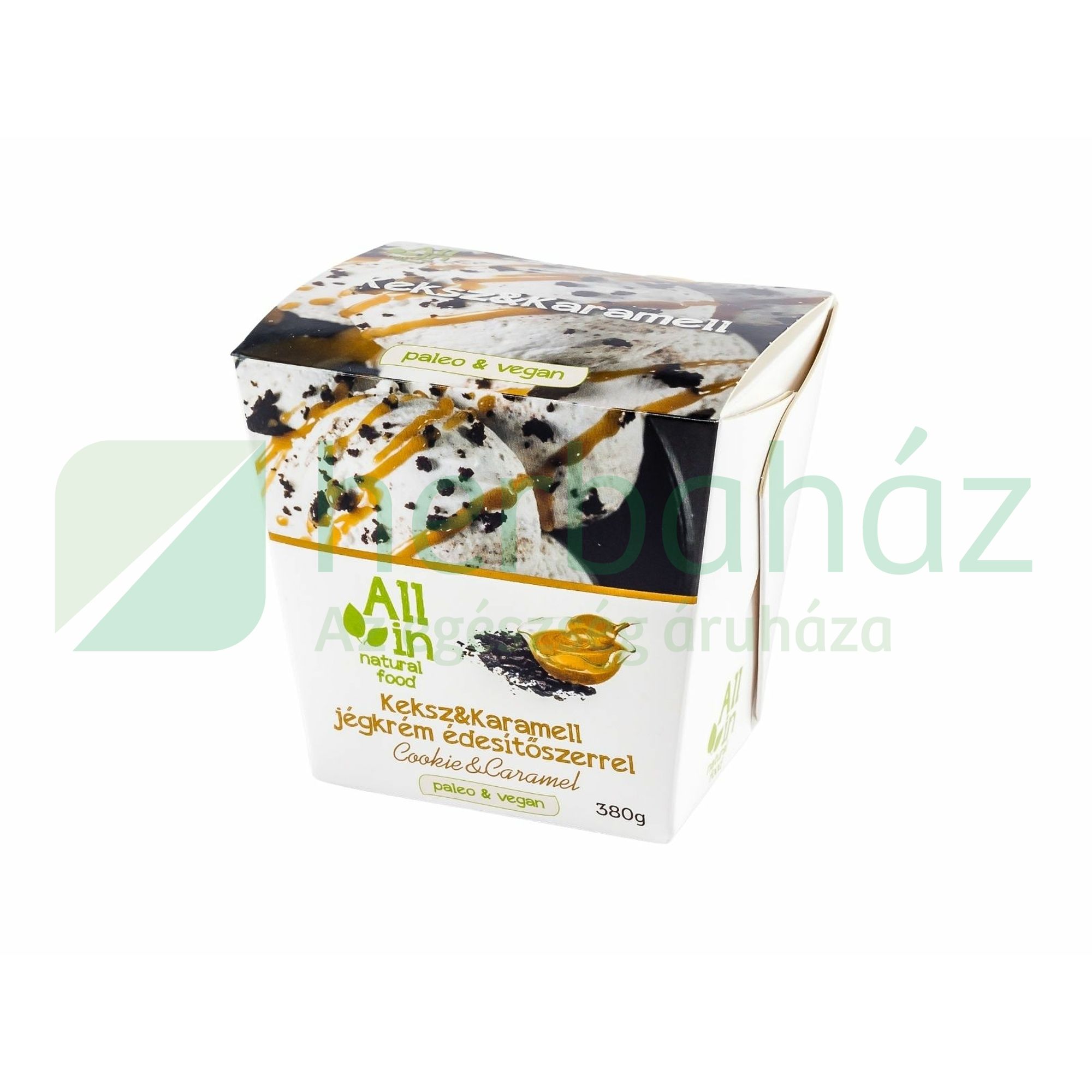 ALL IN NATURAL FOOD PALEO ÉS VEGÁN KEKSZ&KARAMELL JÉGKRÉM 380G [F]