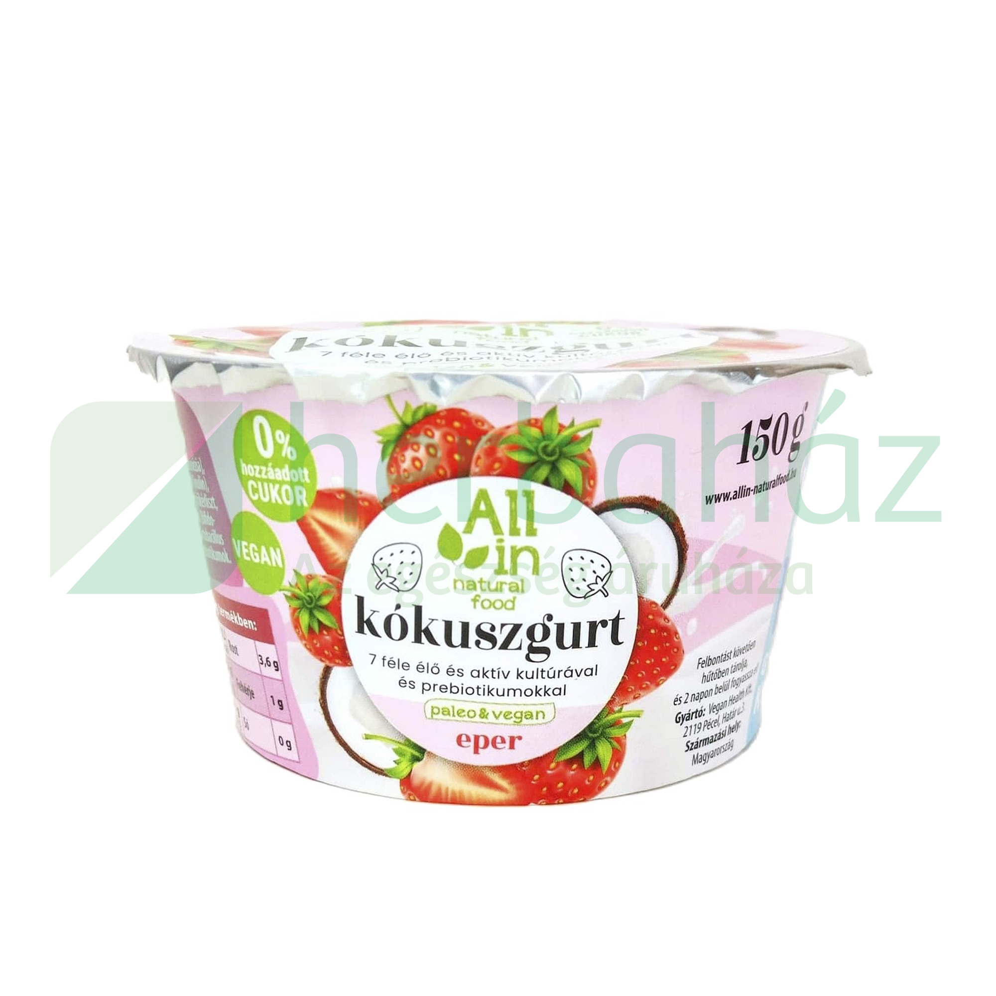 ALL IN NATURAL FOOD PALEO ÉS VEGÁN MÁLNA KÓKUSZGURT 150G[H]