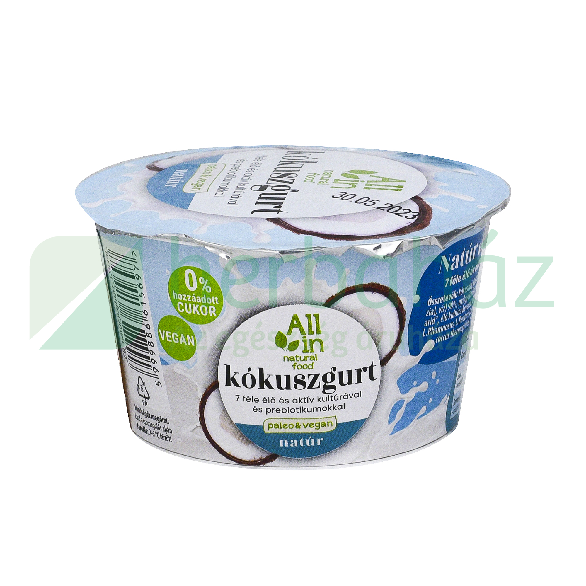 ALL IN NATURAL FOOD PALEO ÉS VEGÁN NATÚR ÉLŐFLÓRÁS KÓKUSZGURT 150G [H]