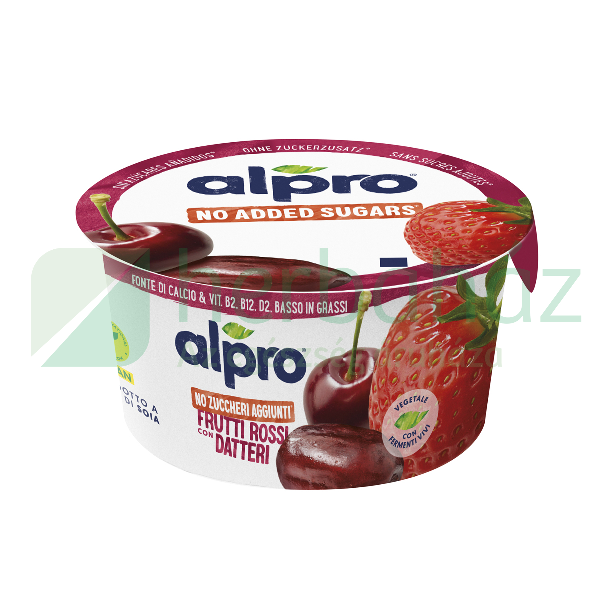 ALPRO NO ADDED SUGAR SZÓJAGURT  PIROSGYÜMÖLCS-DATOLYA 135G[H]