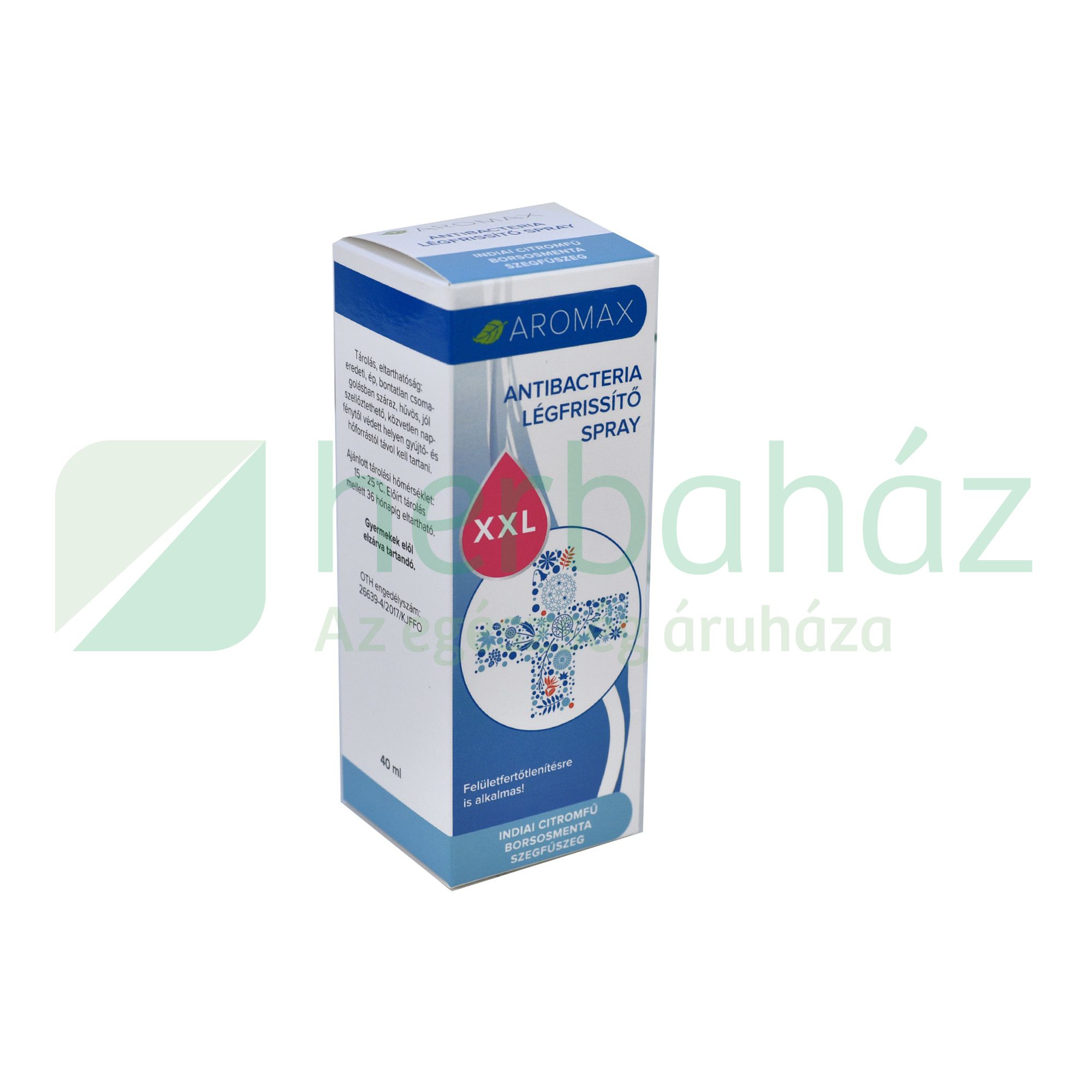 AROMAX ANTIBACTERIA INDIAI CITROMFŰ-BORSMENTA-SZEGFŰSZEG LÉGFRISSÍTŐ SPRAY 40ML