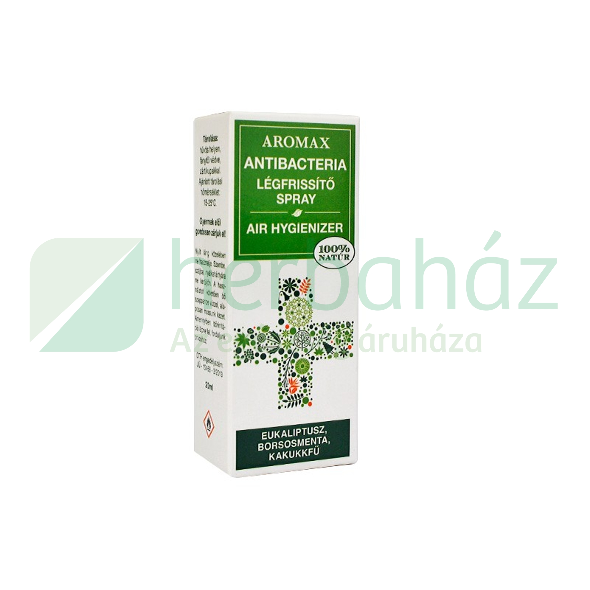 AROMAX ANTIBAKTERIA SPRAY EUKALIPTUSZ + BORSMENTA + KAKUKKFŰ 20ML