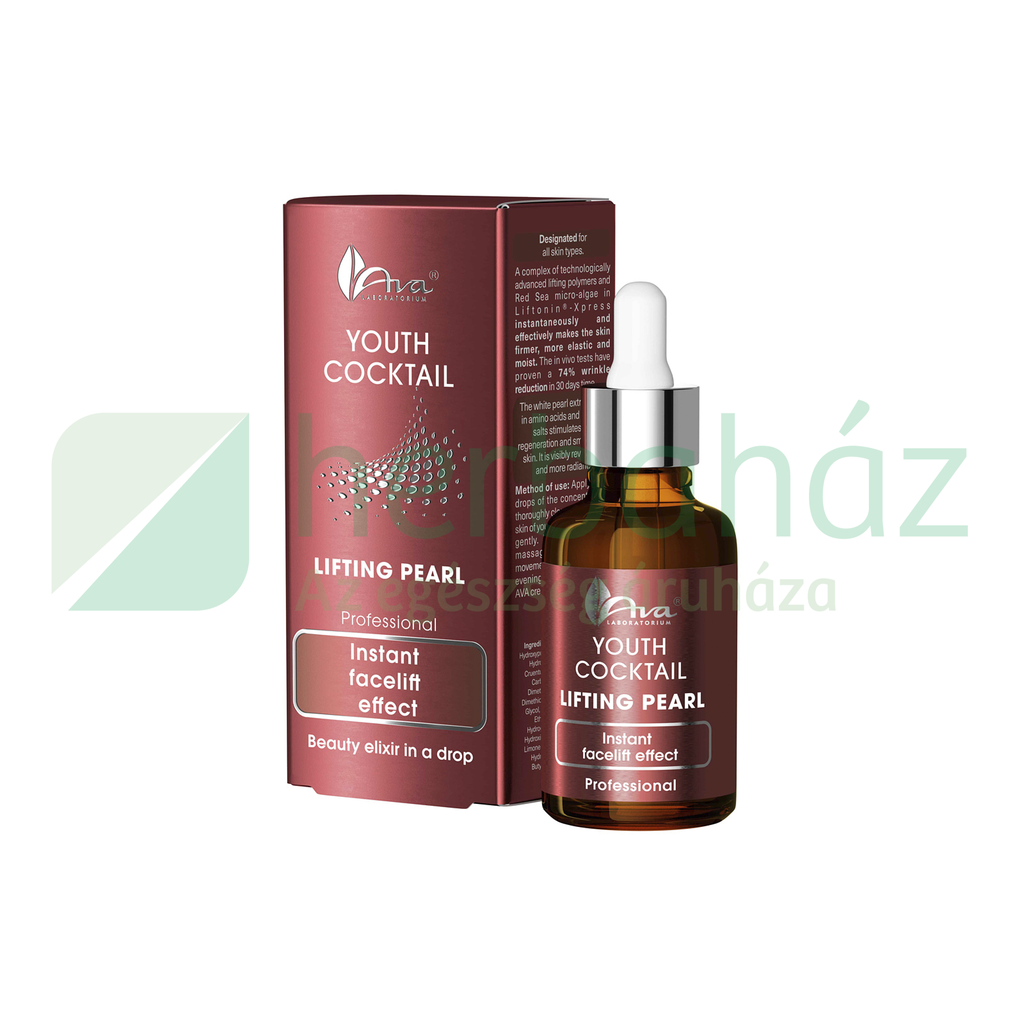 AVA FIATALSÁG KOKTÉL LIFTING PEARL AZONNALI LIFTING HATÁSÚ AMPULLA 30ML