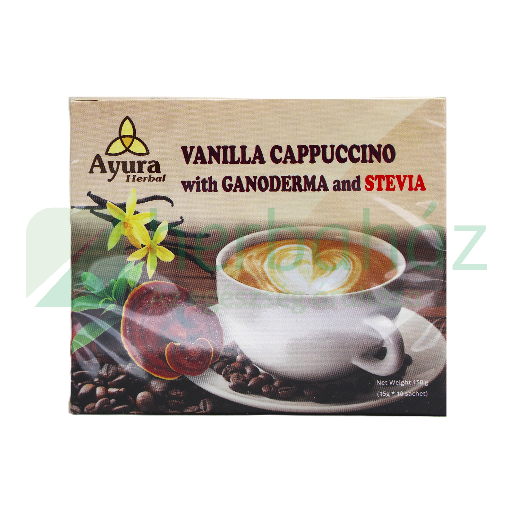 AYURA CINNAMON CAPPUCCINO WITH GANODERMA AND STEVIA INSTANT KÁVÉ 10DB