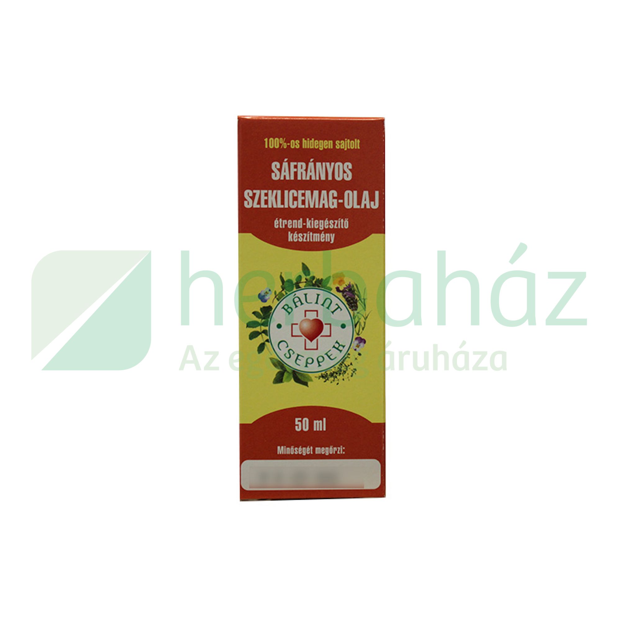 BÁLINT SÁFRÁNYOS SZEKLICEMAG OLAJ 100% 50ML