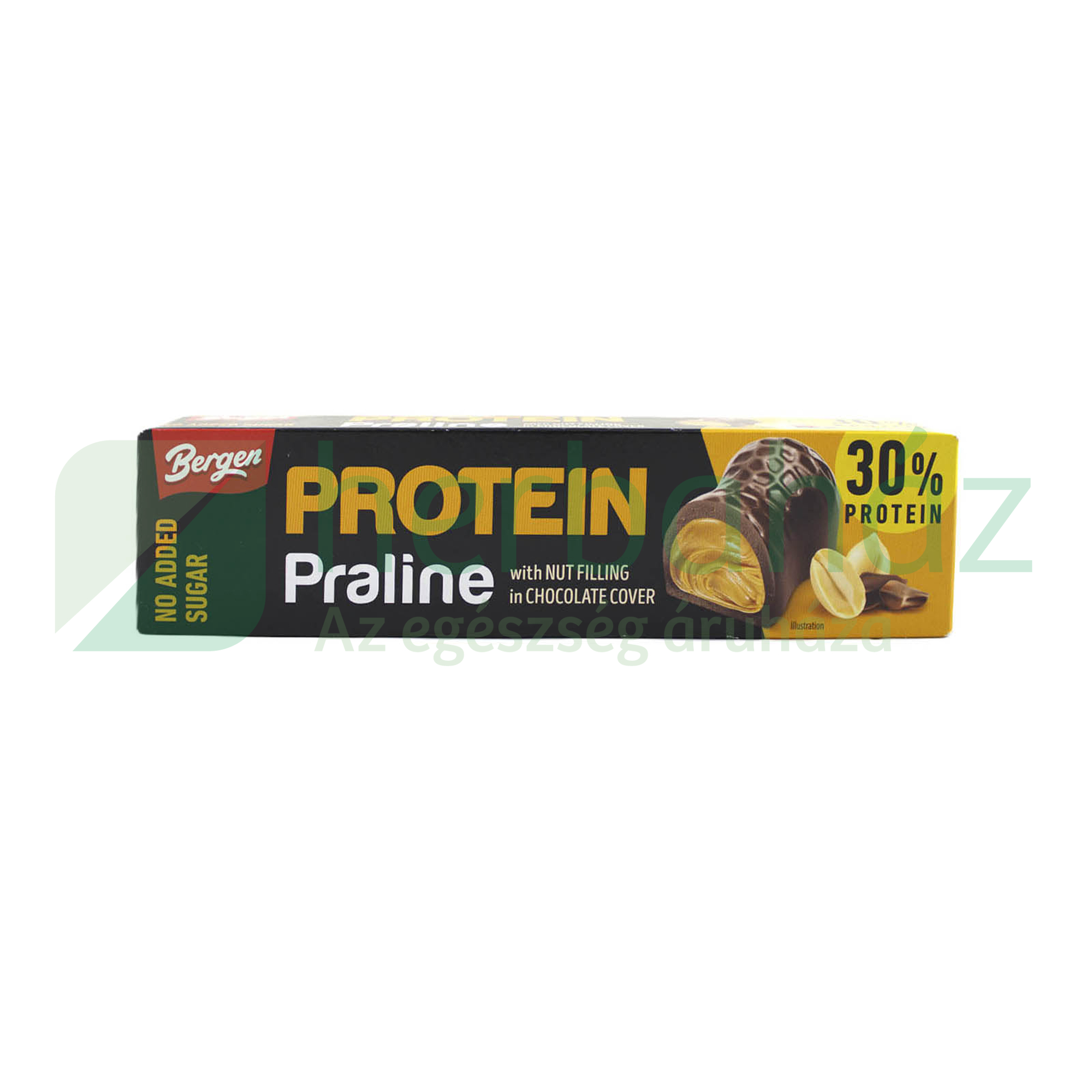 BERGEN PROTEIN PRALINÉ TEJCSOKOLÁDÉS, MOGYORÓS ÍZZEL HCN 50G