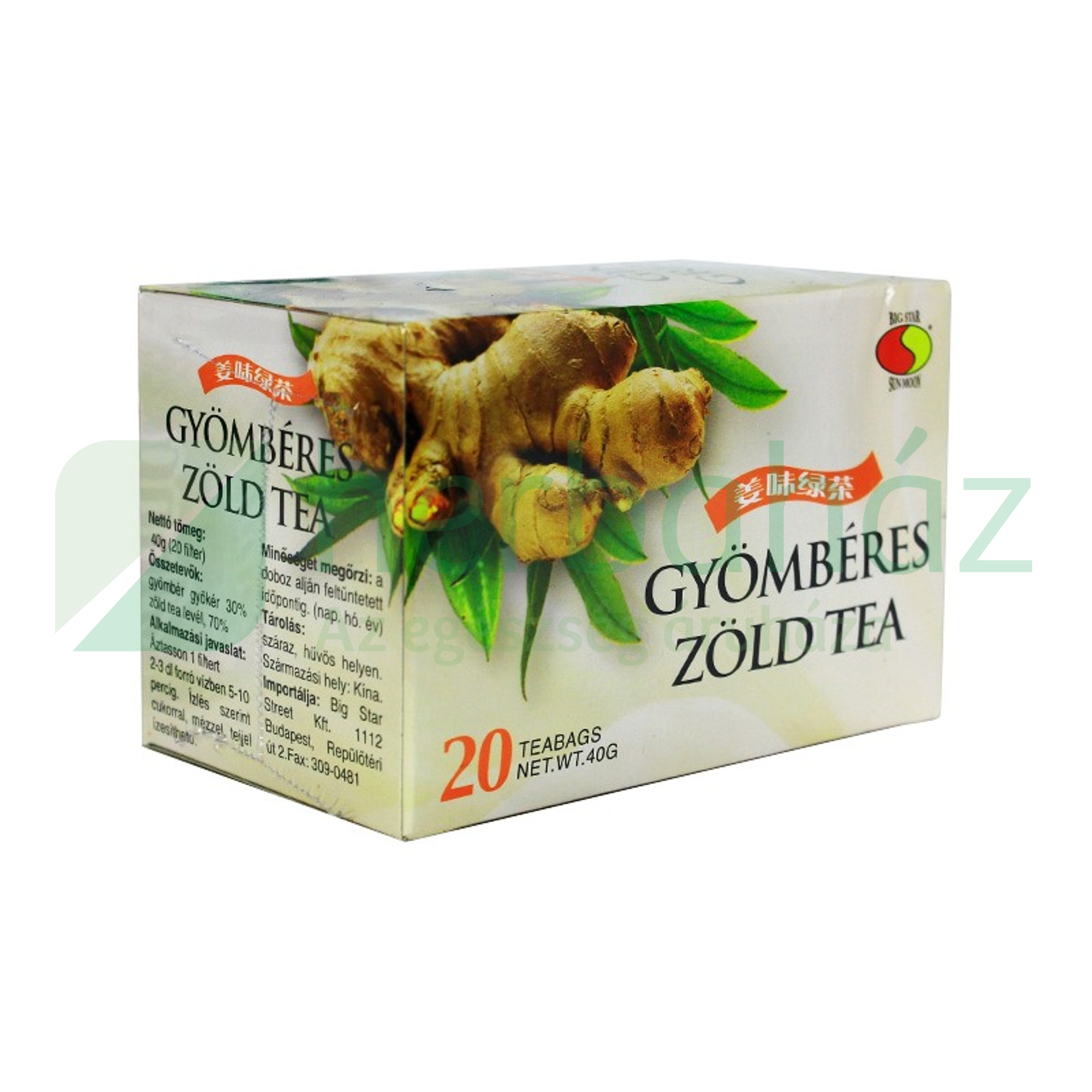 BIG STAR GYÖMBÉRES ZÖLD TEA FILTERES 20DB