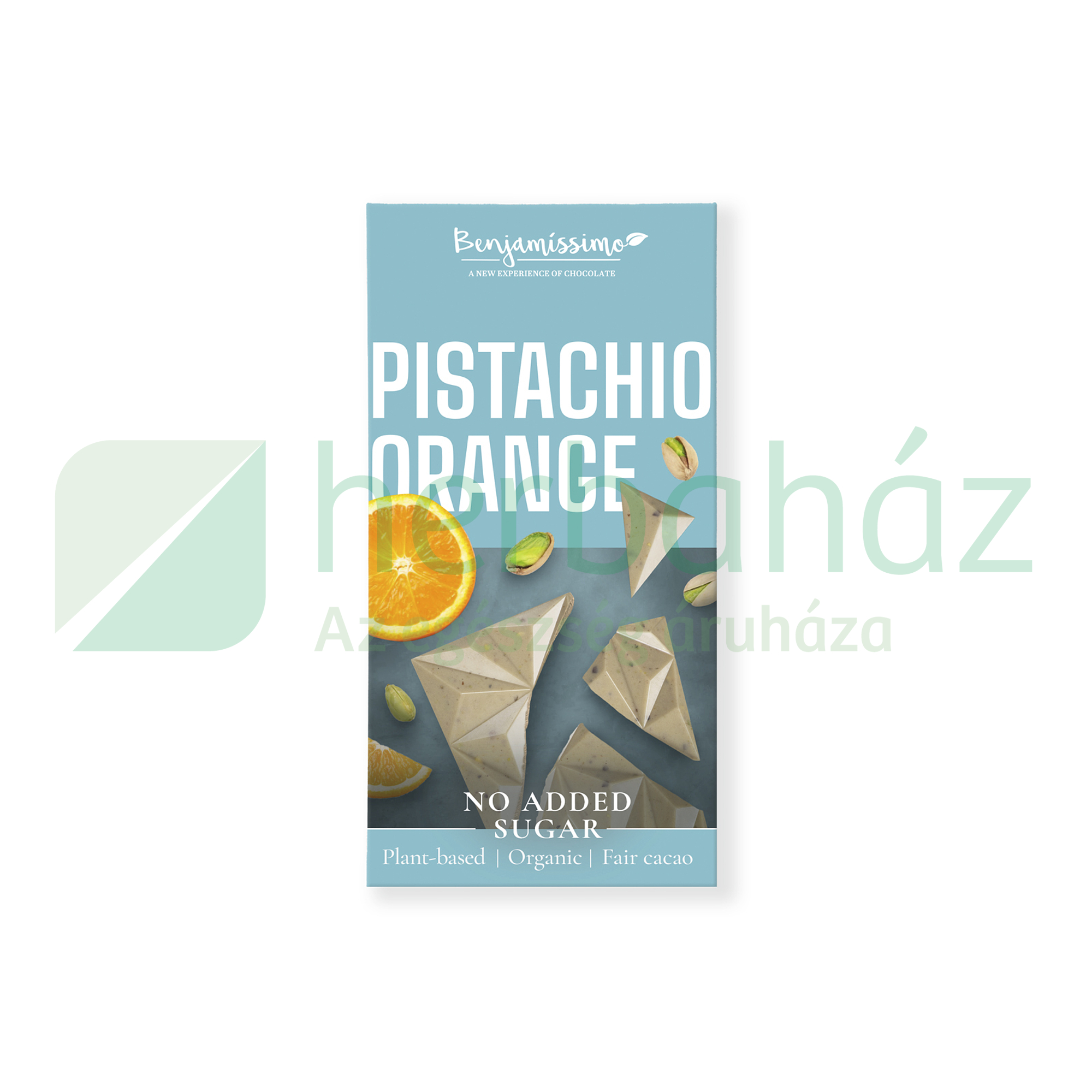 BIO BENJAMÍSSIMO VEGAN CACAO BAR PISZTÁCIA NARANCSOLAJ CUKORMENTES, GM 60G