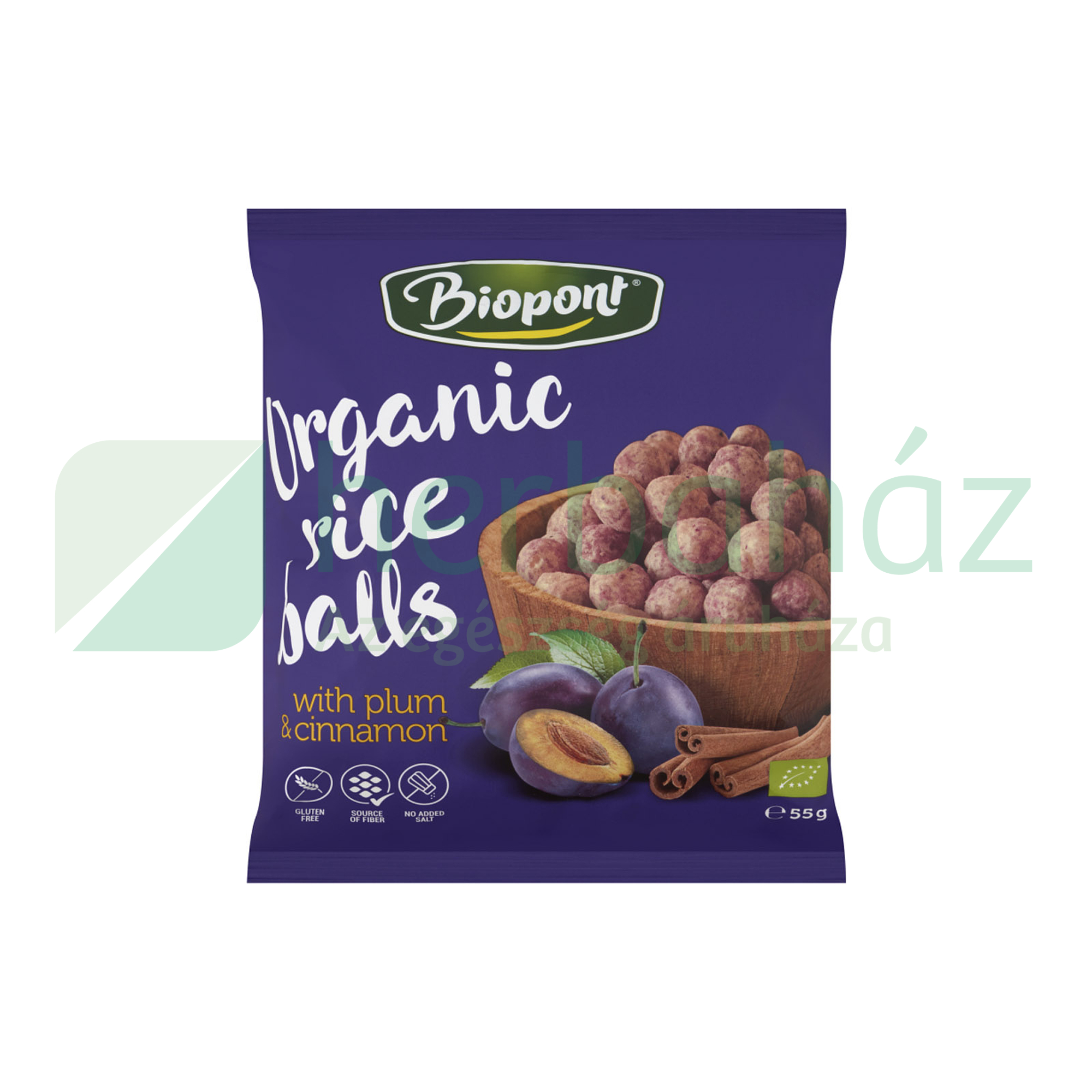 BIO BIOPONT EXTRUDÁLT RIZSGOLYÓ SZILVÁVAL ÉS FAHÉJJAL 55G