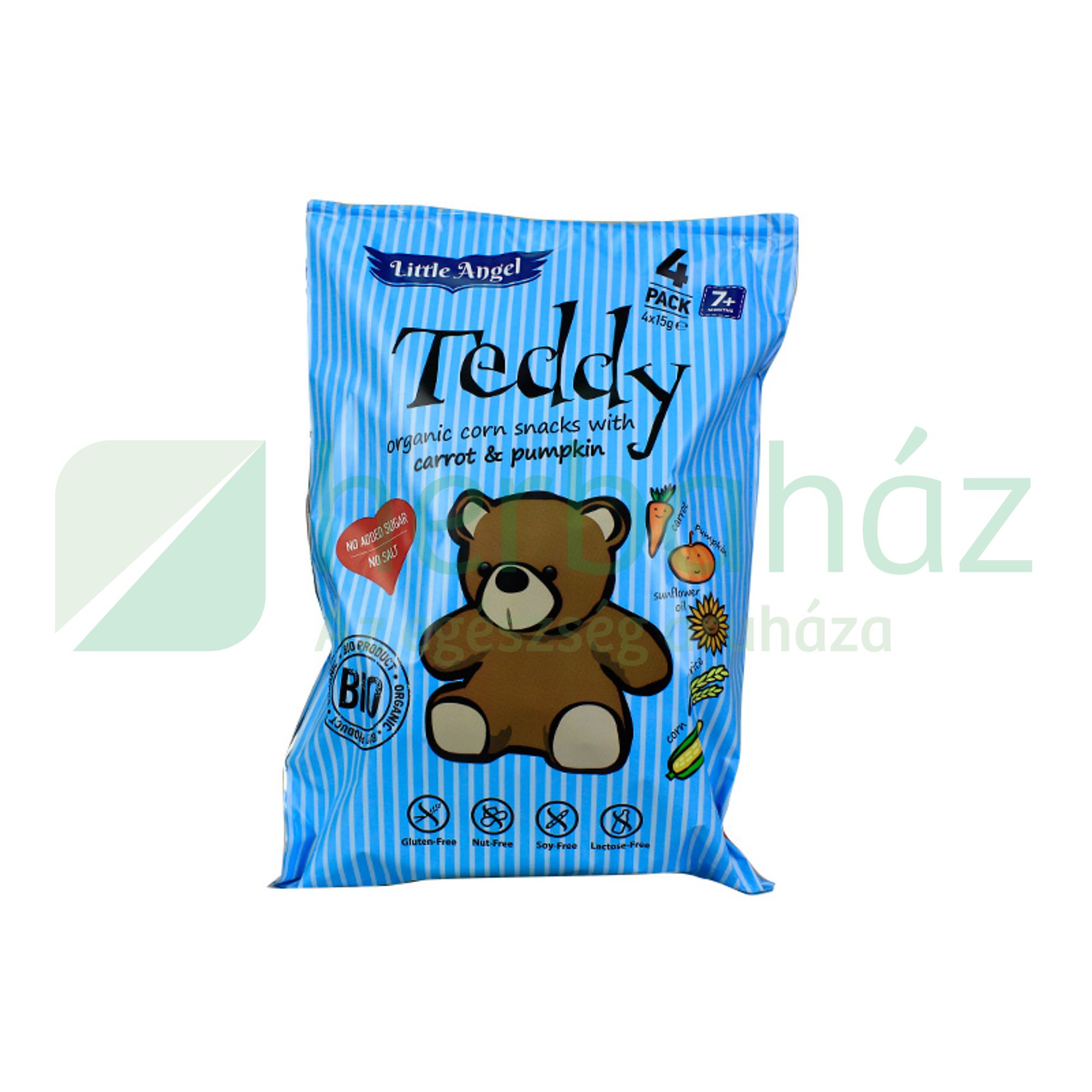 BIO GLUTÉNMENTES TEDDY KUKORICÁS SNACK 4X15G