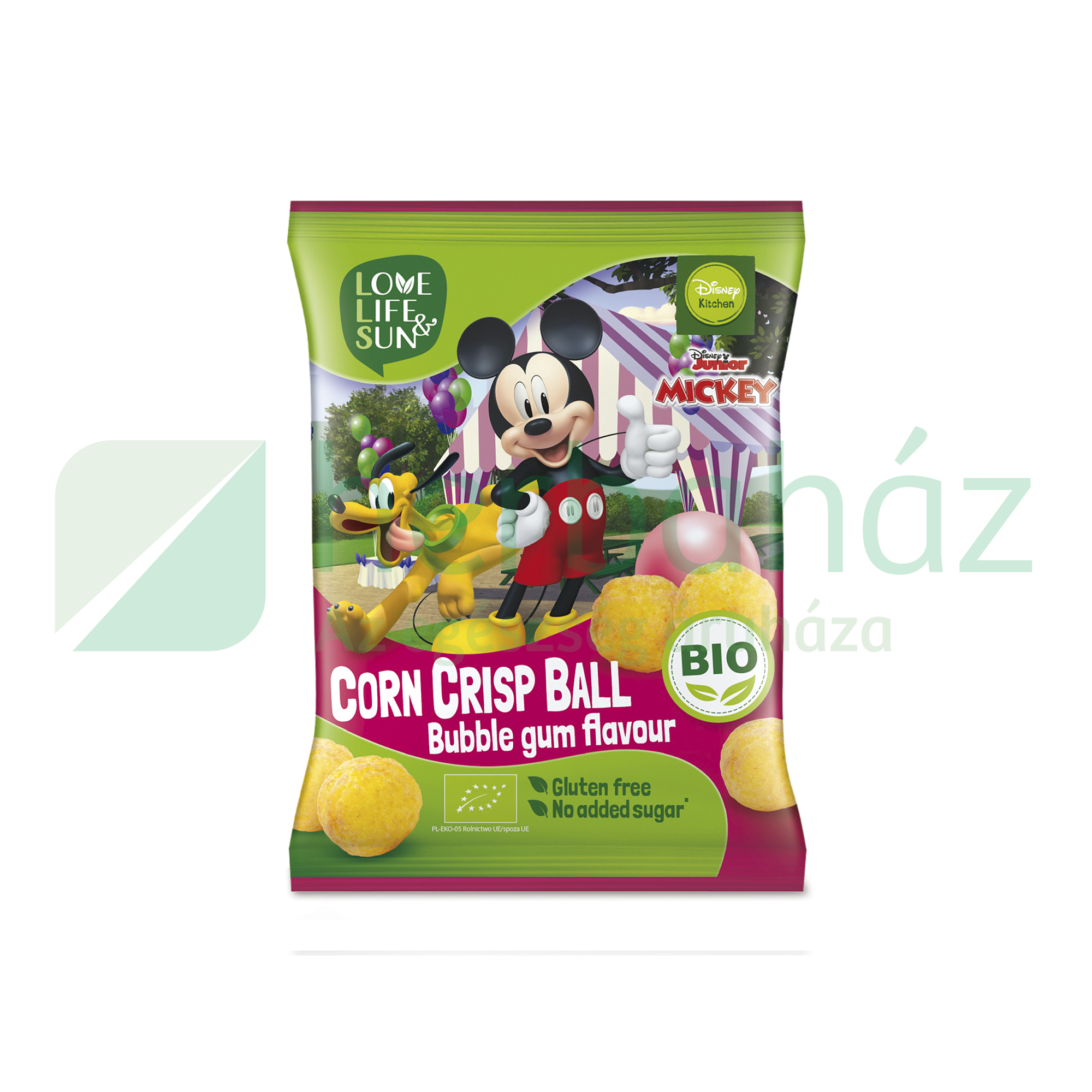 BIO GM LLS DISNEY MICKEY MOUSE EXTRUDÁLT KUKORICA SNACK, RÁGÓGUMI ÍZŰ 30G