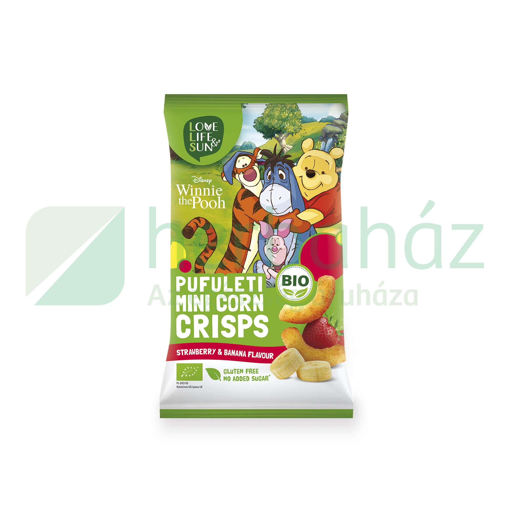 BIO GM LLS DISNEY WINNIE THE POOH EXTRUDÁLT KUKORICA SNACK EPER, BANÁN ÍZŰ 30G