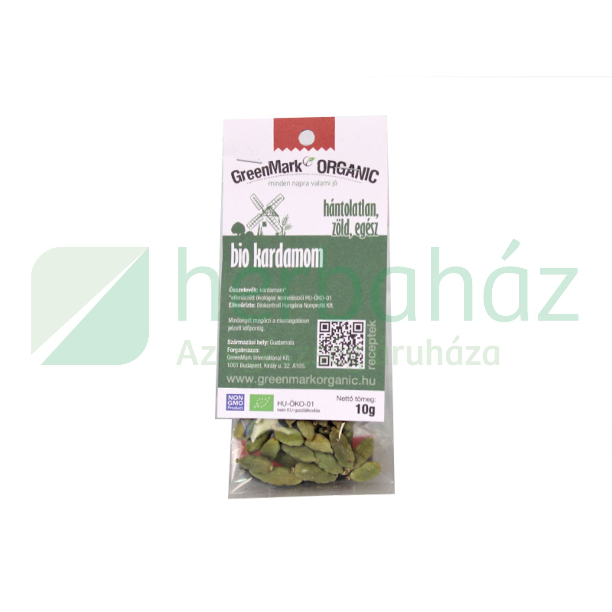 BIO GREENMARK KARDAMOM, HÁNTOLATLAN ZÖLD EGÉSZ 10G