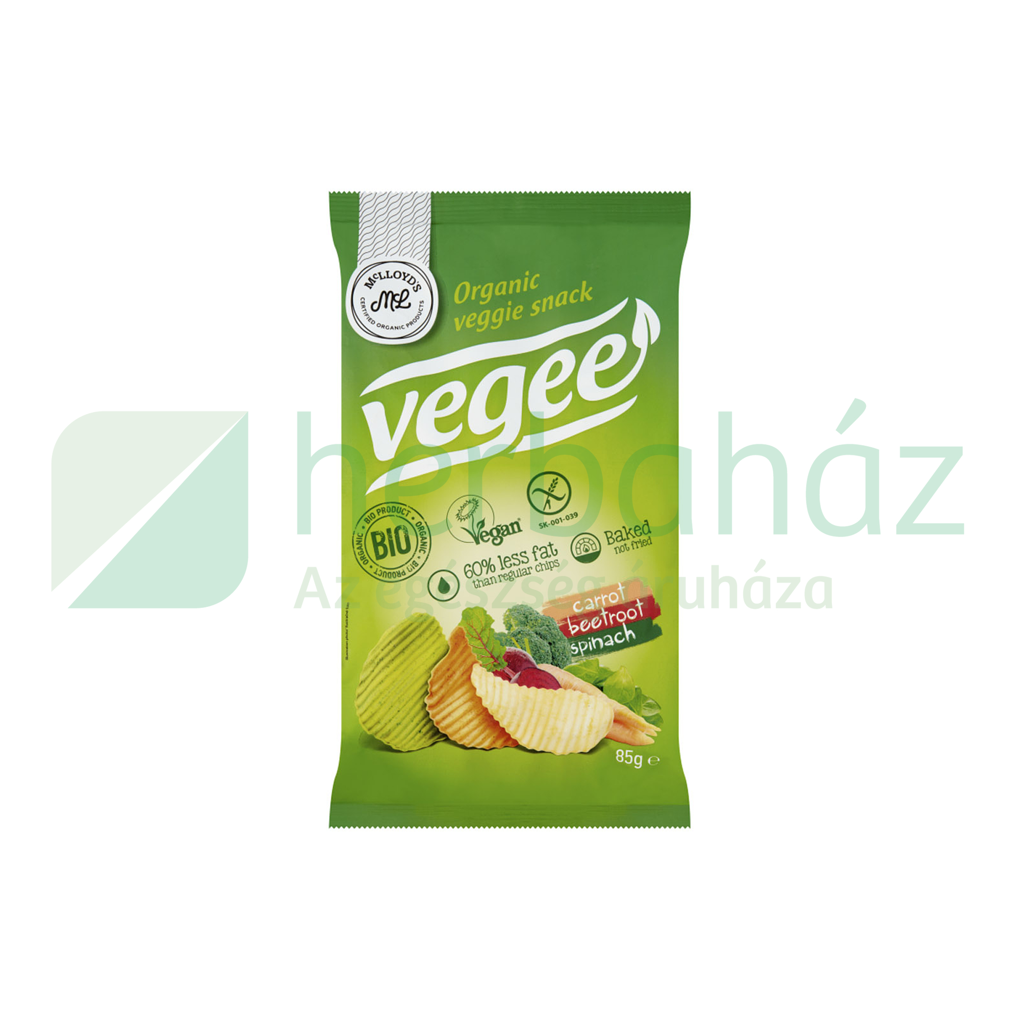 BIO MCLLOYDS ORGANIQUE VEGEE BURGONYÁS SNACK ZÖLDSÉGES 85G