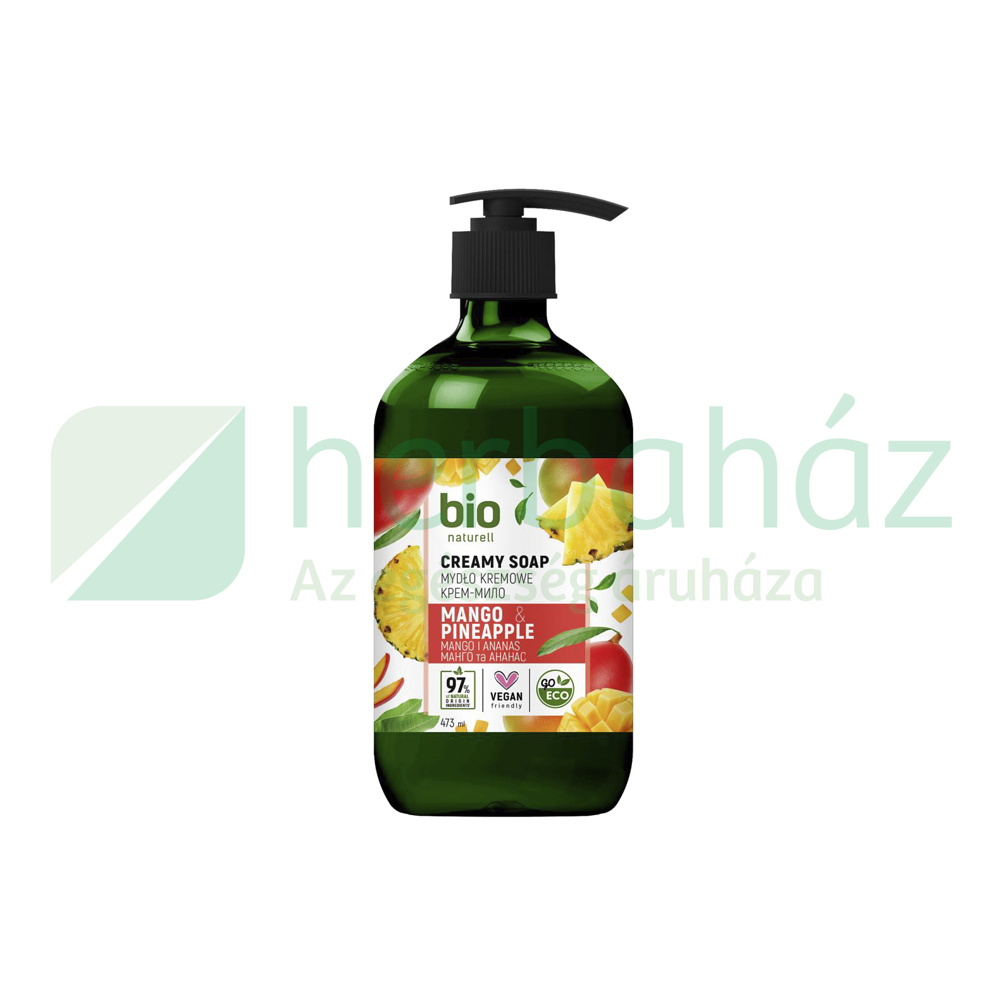 BIO NATURELL FOLYÉKONY KRÉMSZAPPAN MANGÓ ÉS ANANÁSZ (PUMPÁS) 473ML