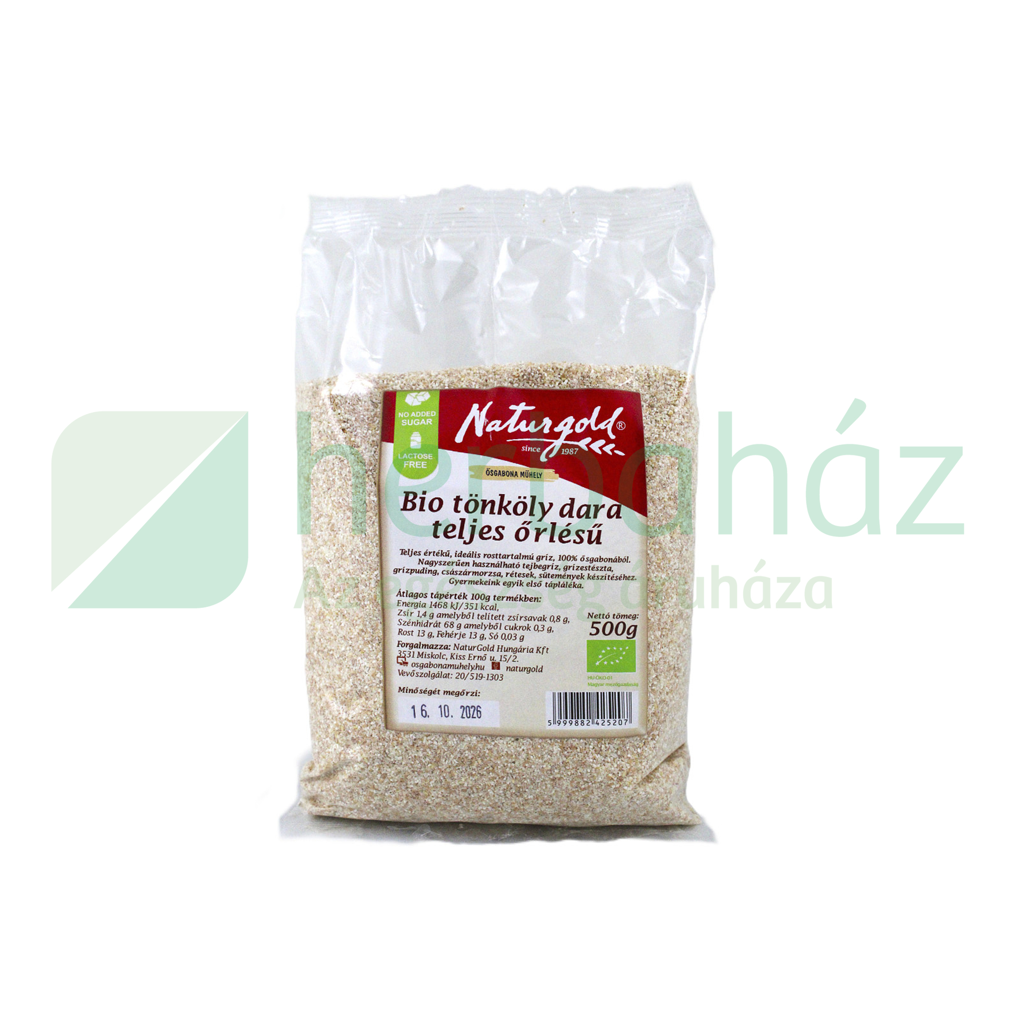 BIO NATURGOLD TELJES KIŐRLÉSŰ TÖNKÖLYDARA 500G