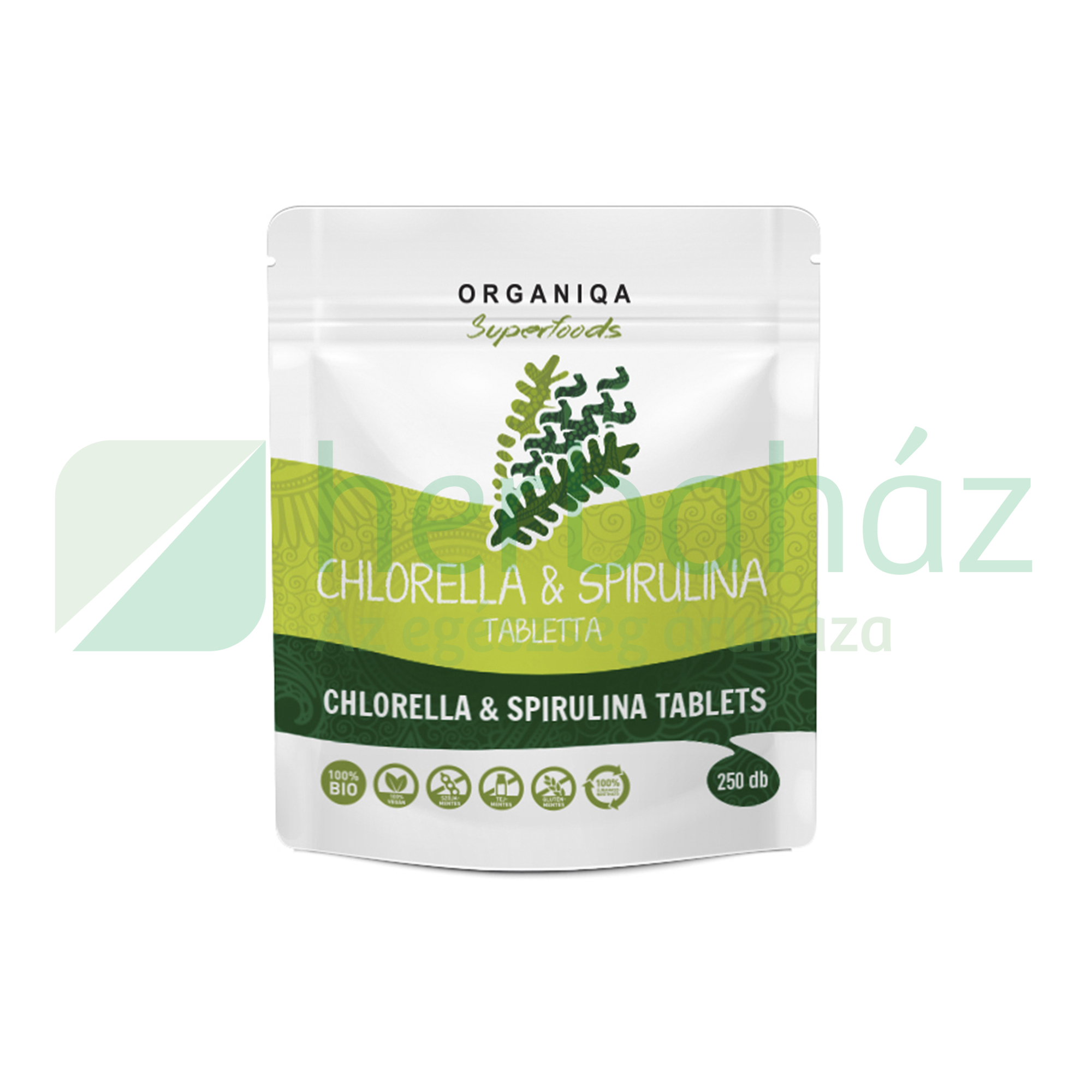 BIO ORGANIQA CHLORELLA & SPIRULINA ÉTREND-KIEGÉSZÍTŐ TABLETTA 250DB