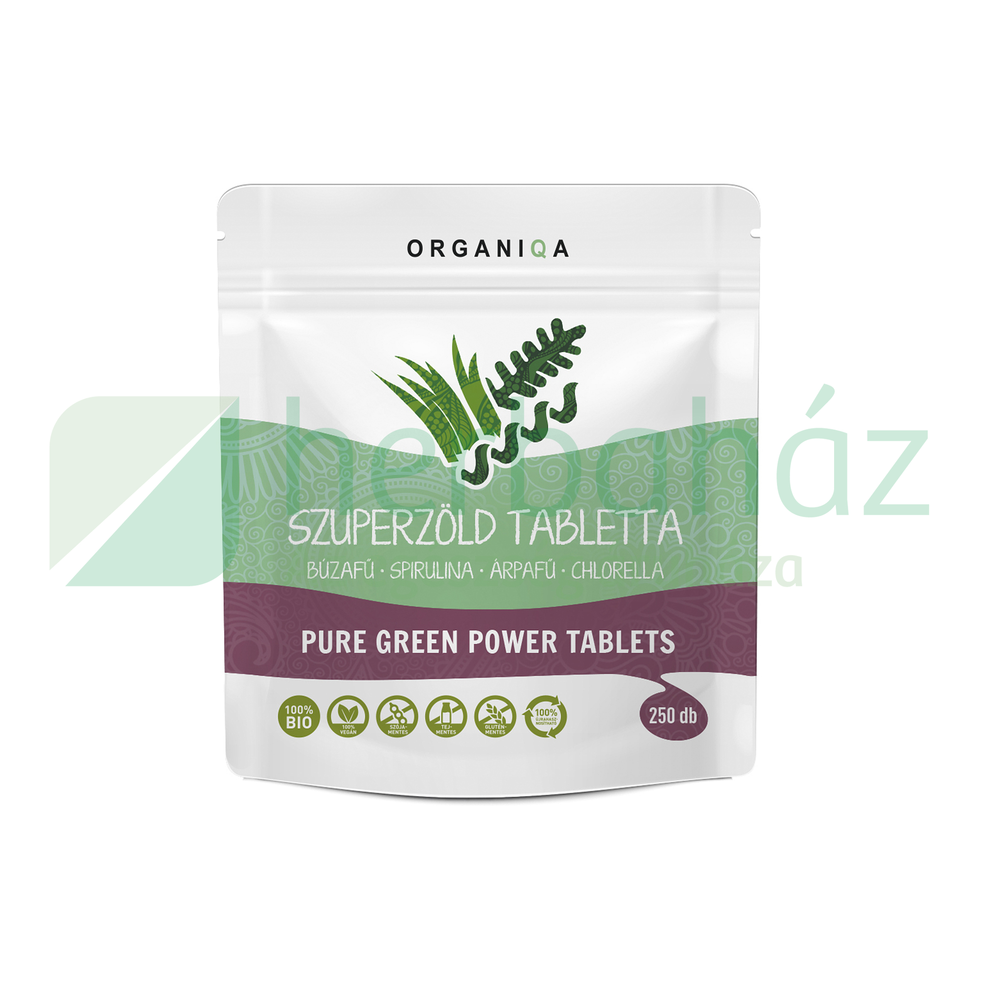 BIO ORGANIQA SZUPERZÖLD ÉTREND-KIEGÉSZÍTŐ TABLETTA 250DB