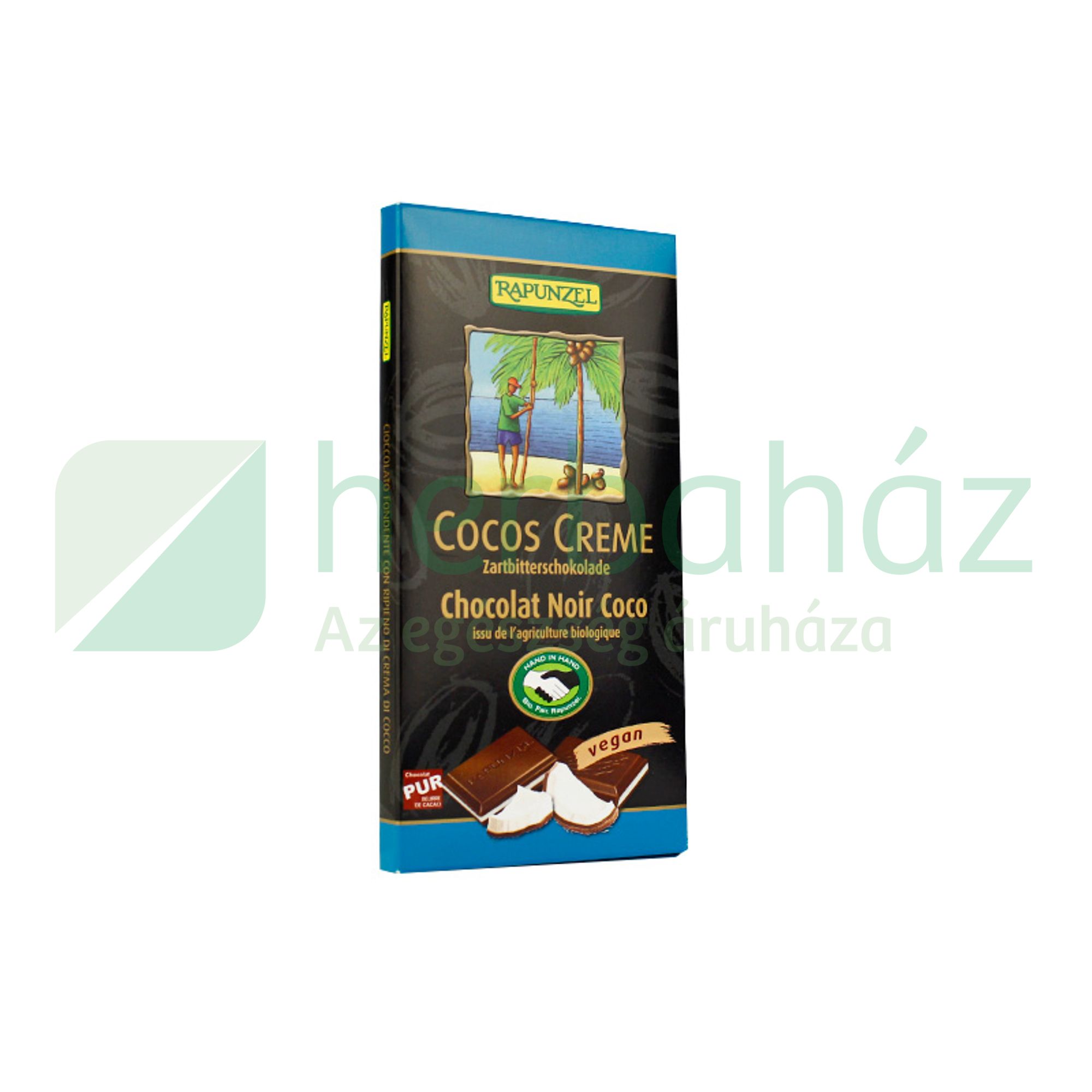 BIO RAPUNZEL KÓKUSZKRÉMES FÉLÉDES RISZTEJES CSOKOLÁDÉ 100G