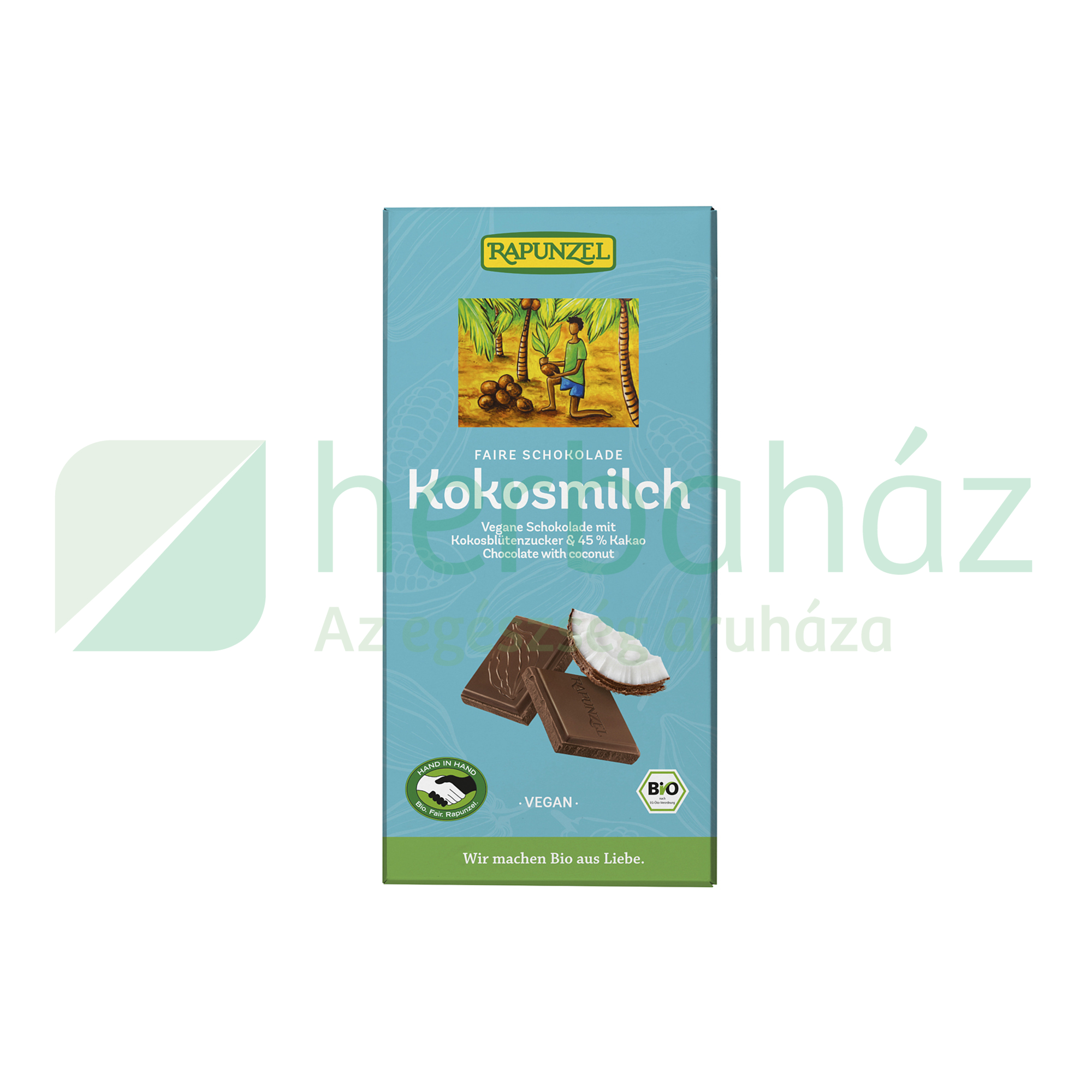 BIO RAPUNZEL KÓKUSZTEJES CSOKOLÁDÉ KÓKUSZVIRÁGCUKORRAL 80G