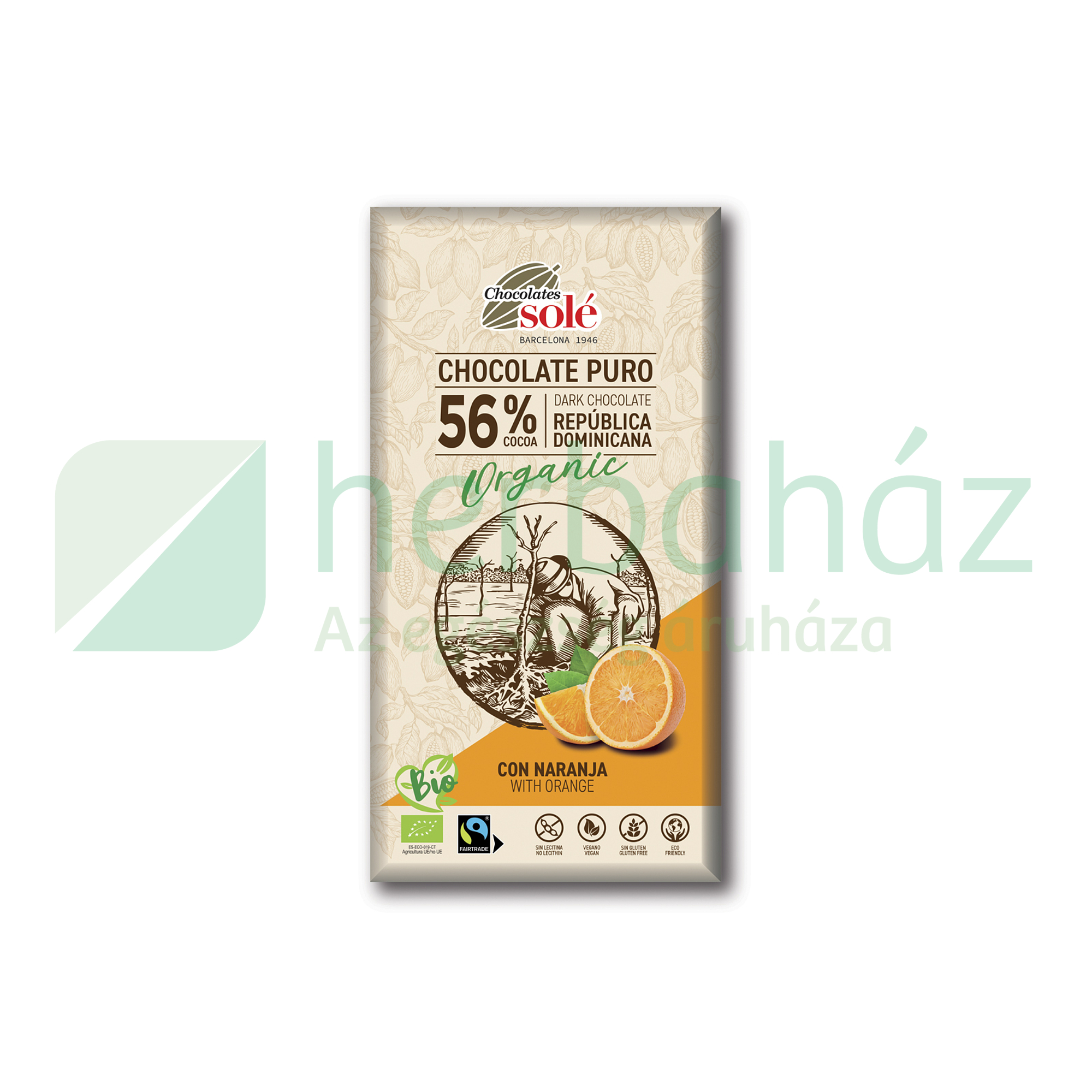BIO SOLÉ NARANCSOS ÉTCSOKOLÁDÉ 56% 100G