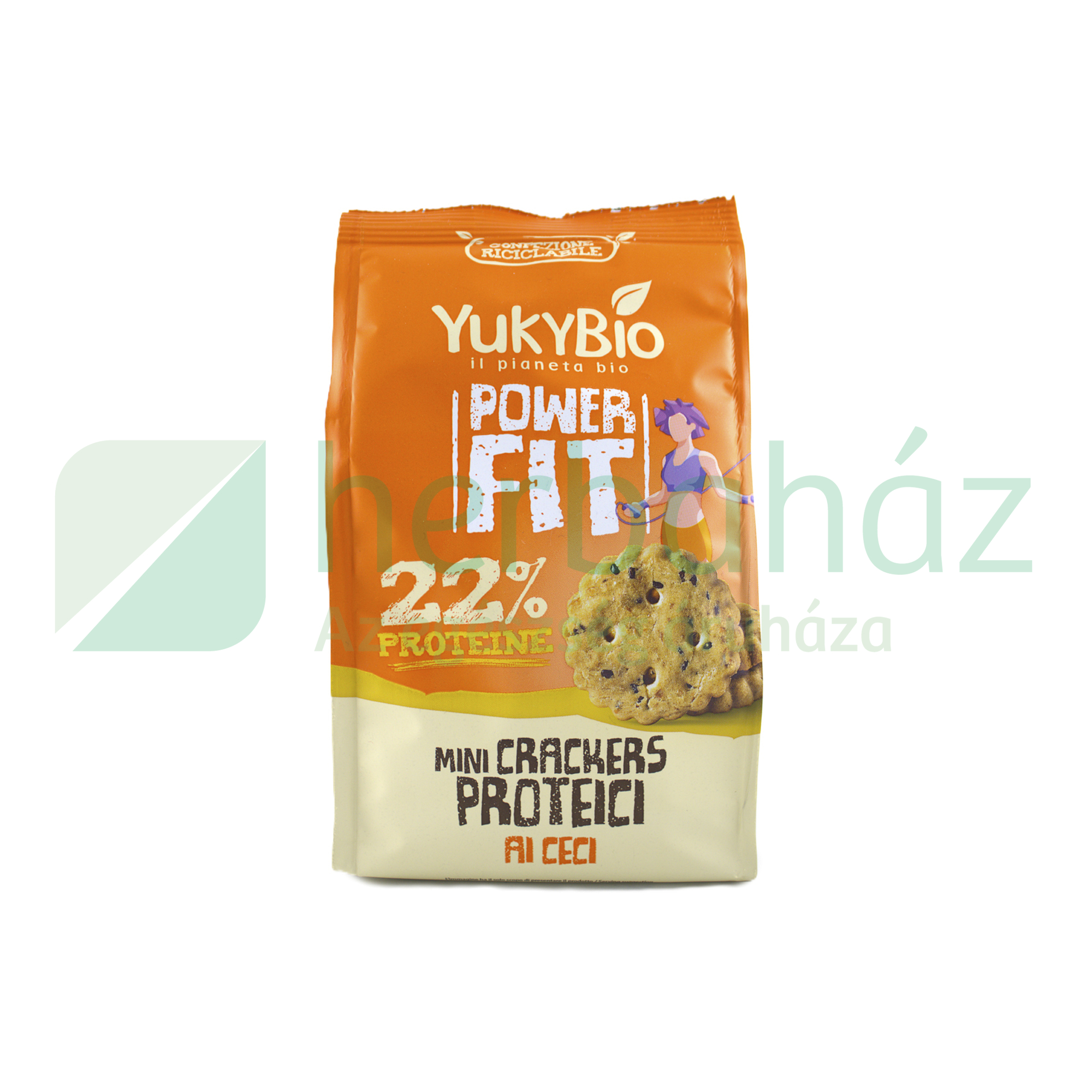 BIO YUKYBIO POWERFIT MINI KRÉKER FEHÉRJÉVEL, CSICSERIBORSÓVAL, CHIA MAGGAL 150G