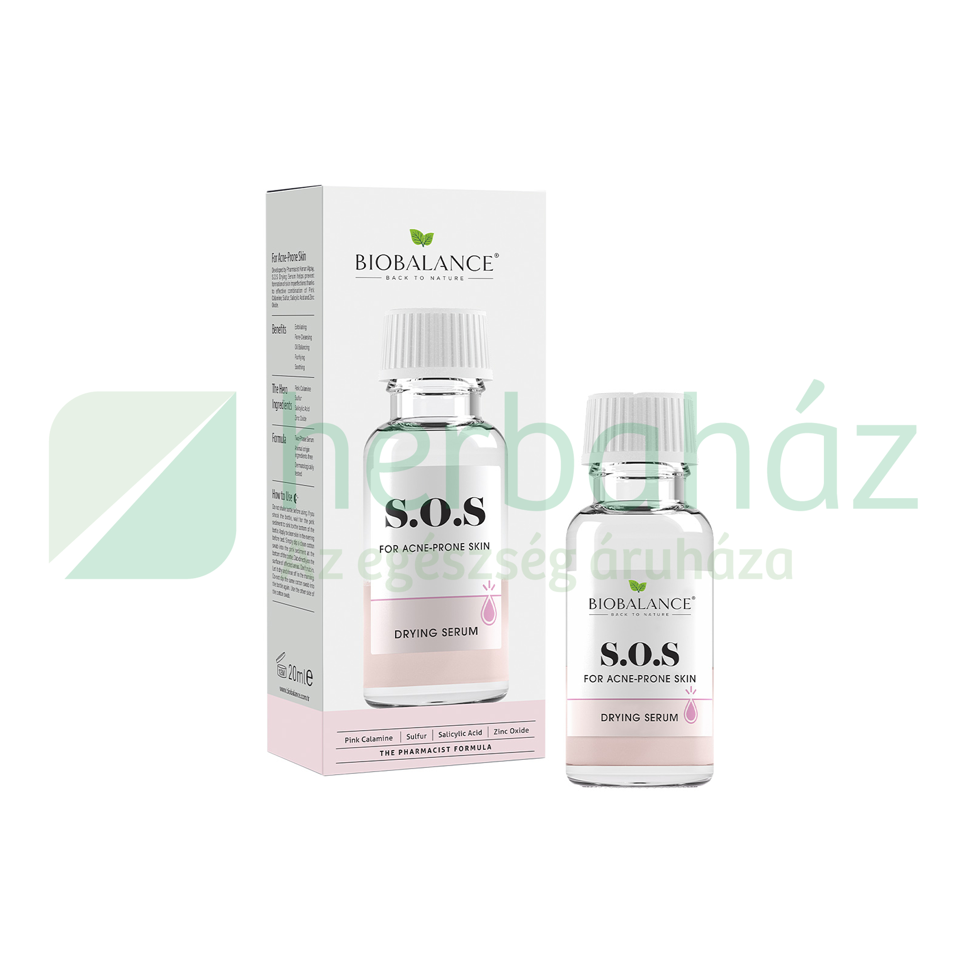 BIOBALANCE S.O.S SZÁRÍTÓ SZÉRUM AKNÉRA HAJLAMOS BŐRRE 20ML