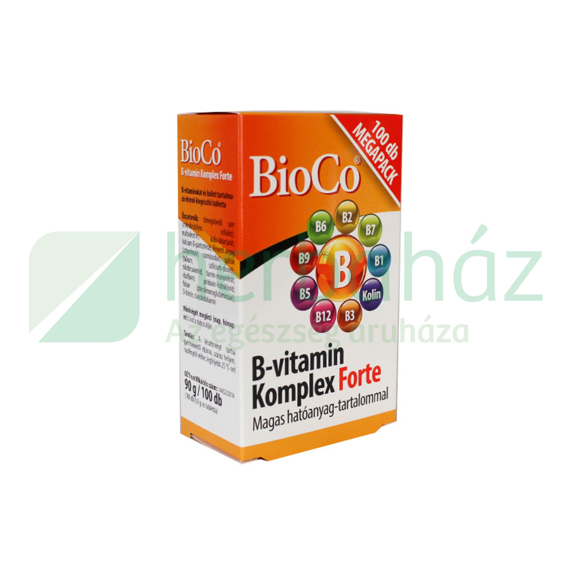 BIOCO B-VITAMIN KOMPLEX FORTE TABLETTA 100DB