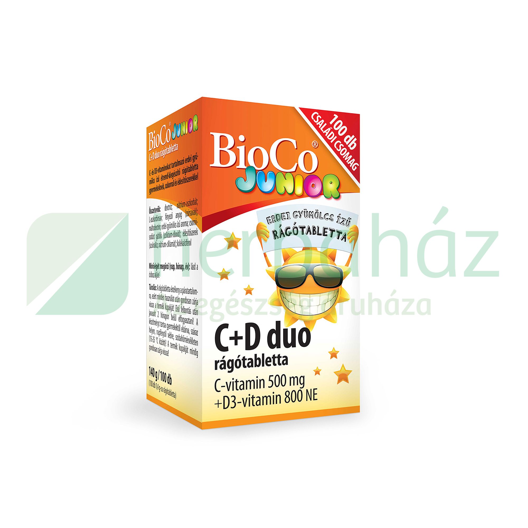 BIOCO C+D DUO JUNIOR RÁGÓTABLETTA 100DB