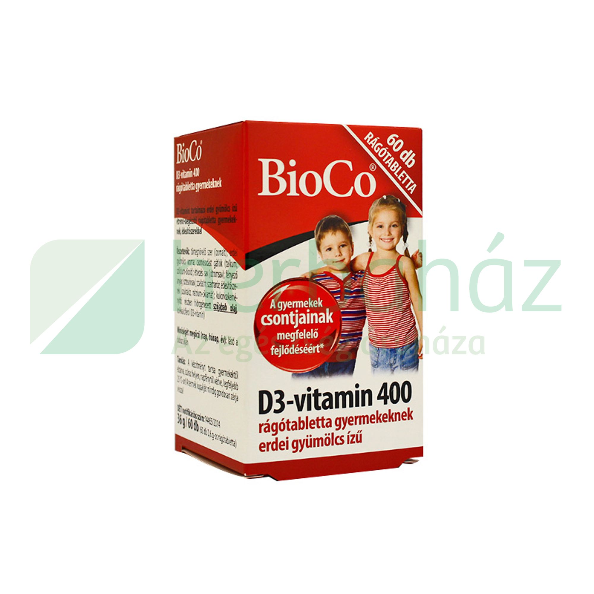 BIOCO D3 VITAMIN 400 RÁGÓTABLETTA GYERMEKEKNEK 60DB