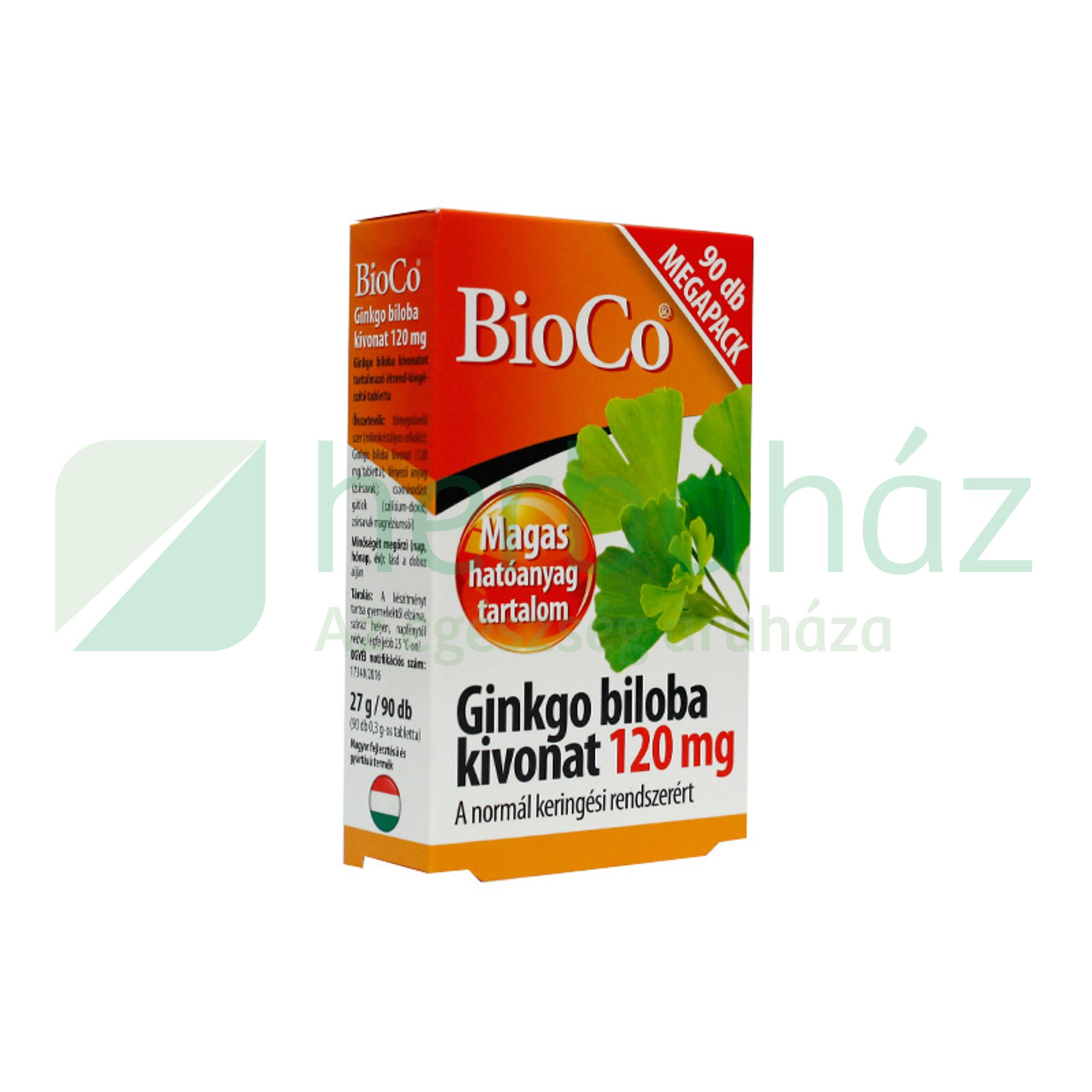 BIOCO GINKGO BILOBA KIVONAT 120MG 90DB