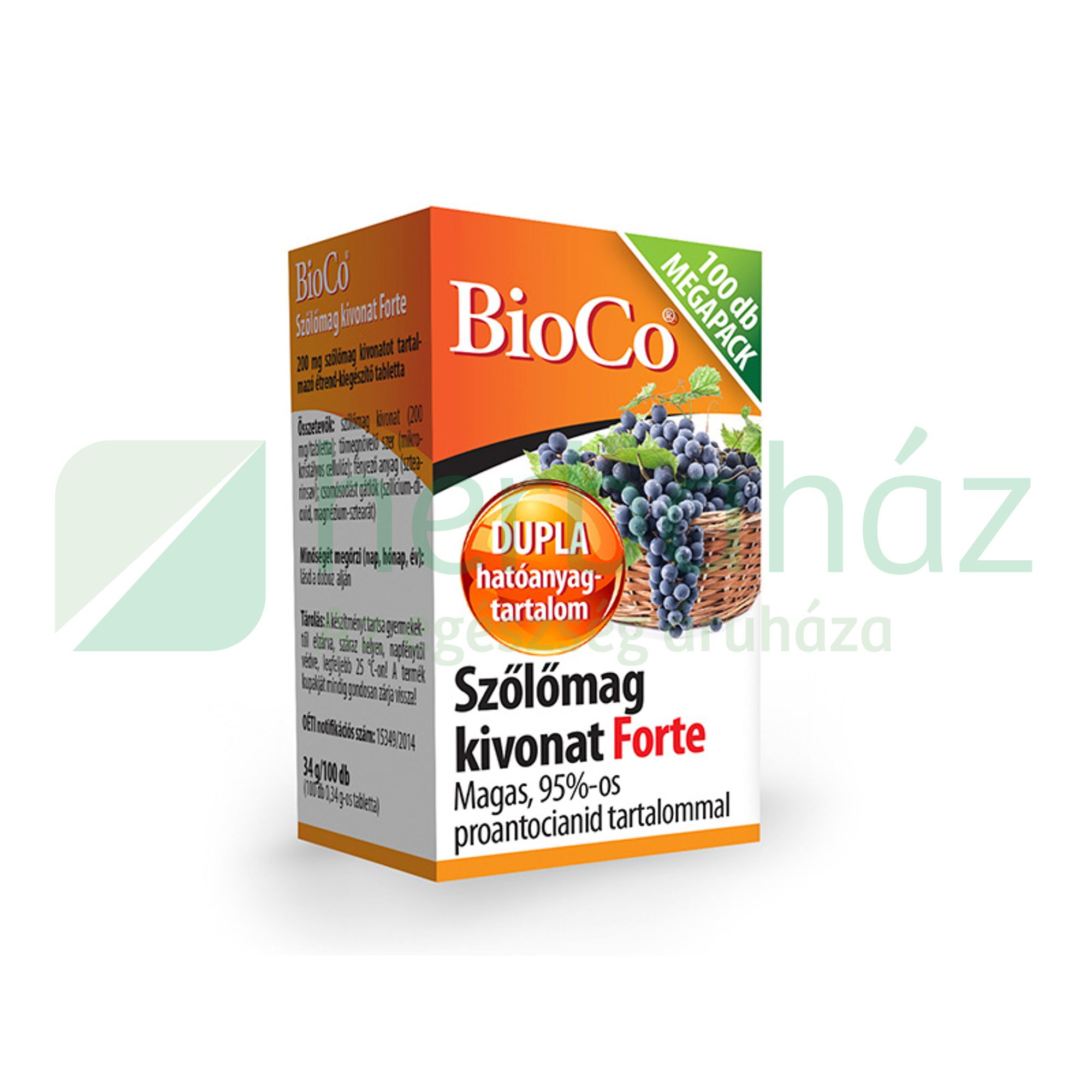 BIOCO SZŐLŐMAG KIVONAT FORTE TABLETTA MEGAPACK 100DB