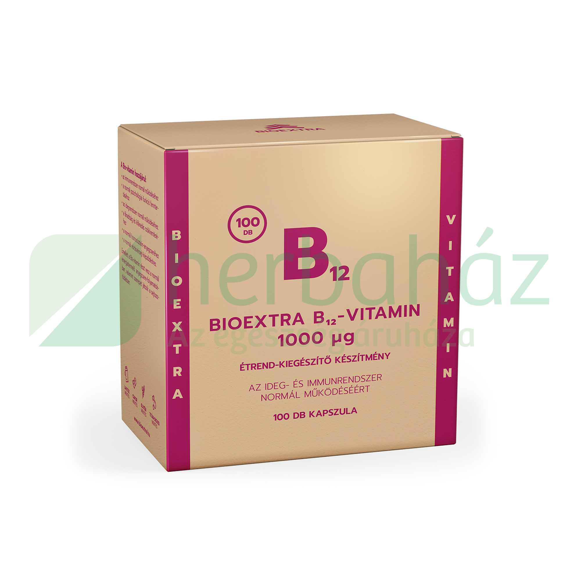 BIOEXTRA B12-VITAMIN 1000 MMG ÉTREND-KIEGÉSZÍTŐ KAPSZULA 100DB