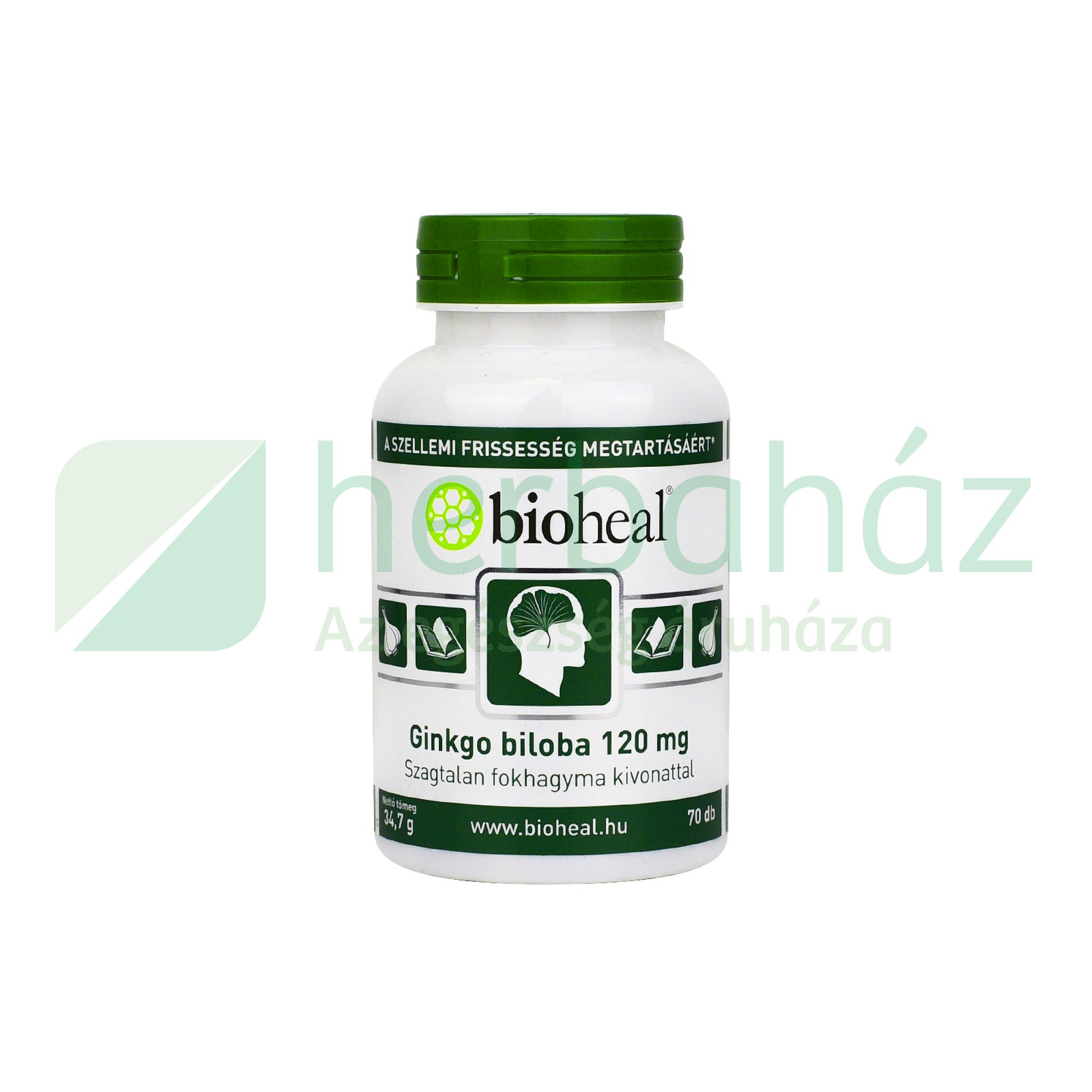 BIOHEAL GINKGO BILOBA 120MG SZAGTALAN FOKHAGYMA KIVONATTAL 70DB