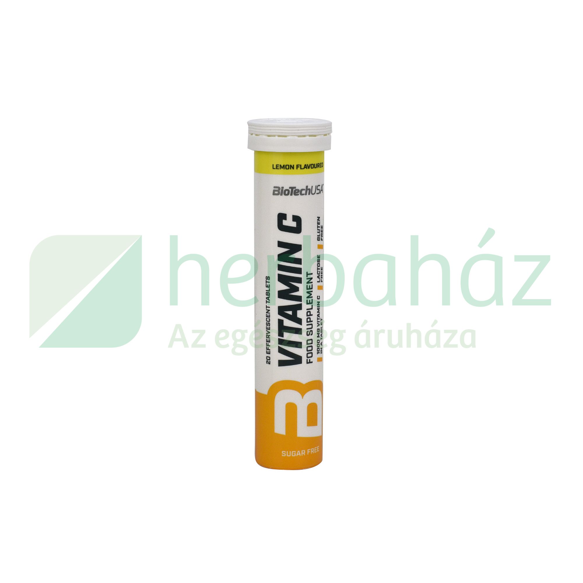 BIOTECHUSA VITAMIN-C PEZSGŐTABLETTA CITROM ÍZŰ 20DB