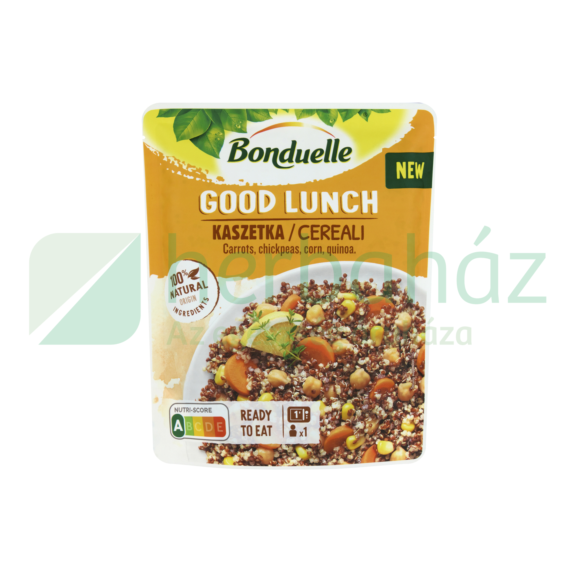 BONDUELLE GOOD LUNCH QUINOA, CSICSERIBORSÓ, SÁRGARÉPA ÉS KUKORICA 250G