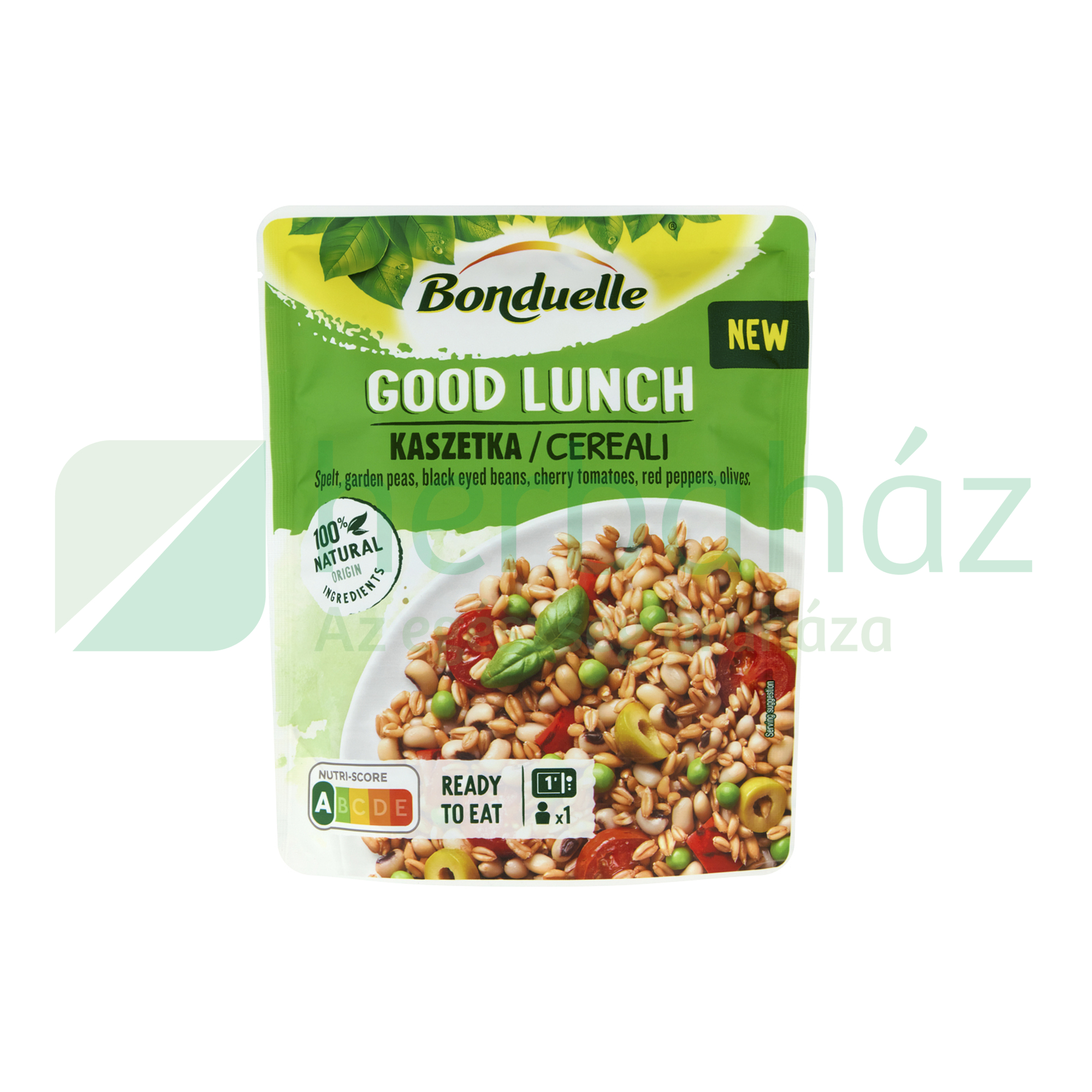 BONDUELLE GOOD LUNCH TÖNKÖLYBÚZA, BORSÓ, BAB ÉS PARADICSOM 250G