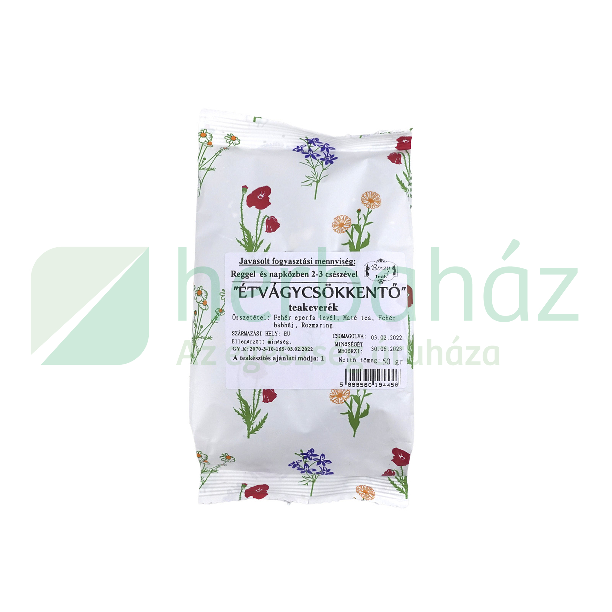 BOSZY TEA ÉTVÁGYCSÖKKENTŐ TEAKEVERÉK 50G