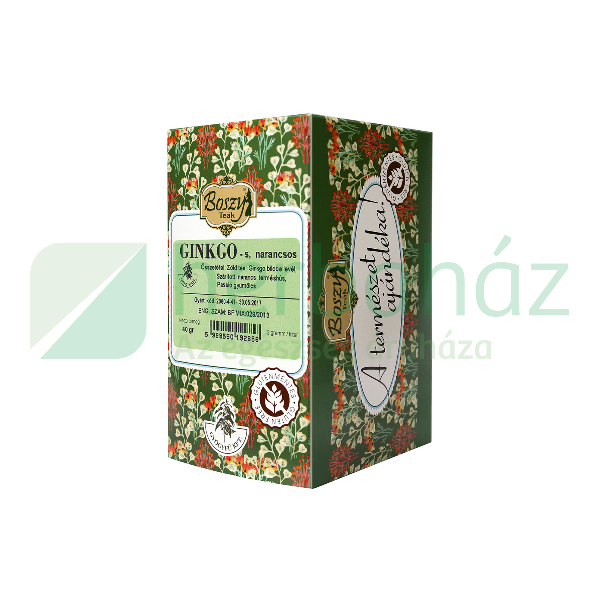 BOSZY TEA GINKGOS NARANCSOS ZÖLD TEA 20DB