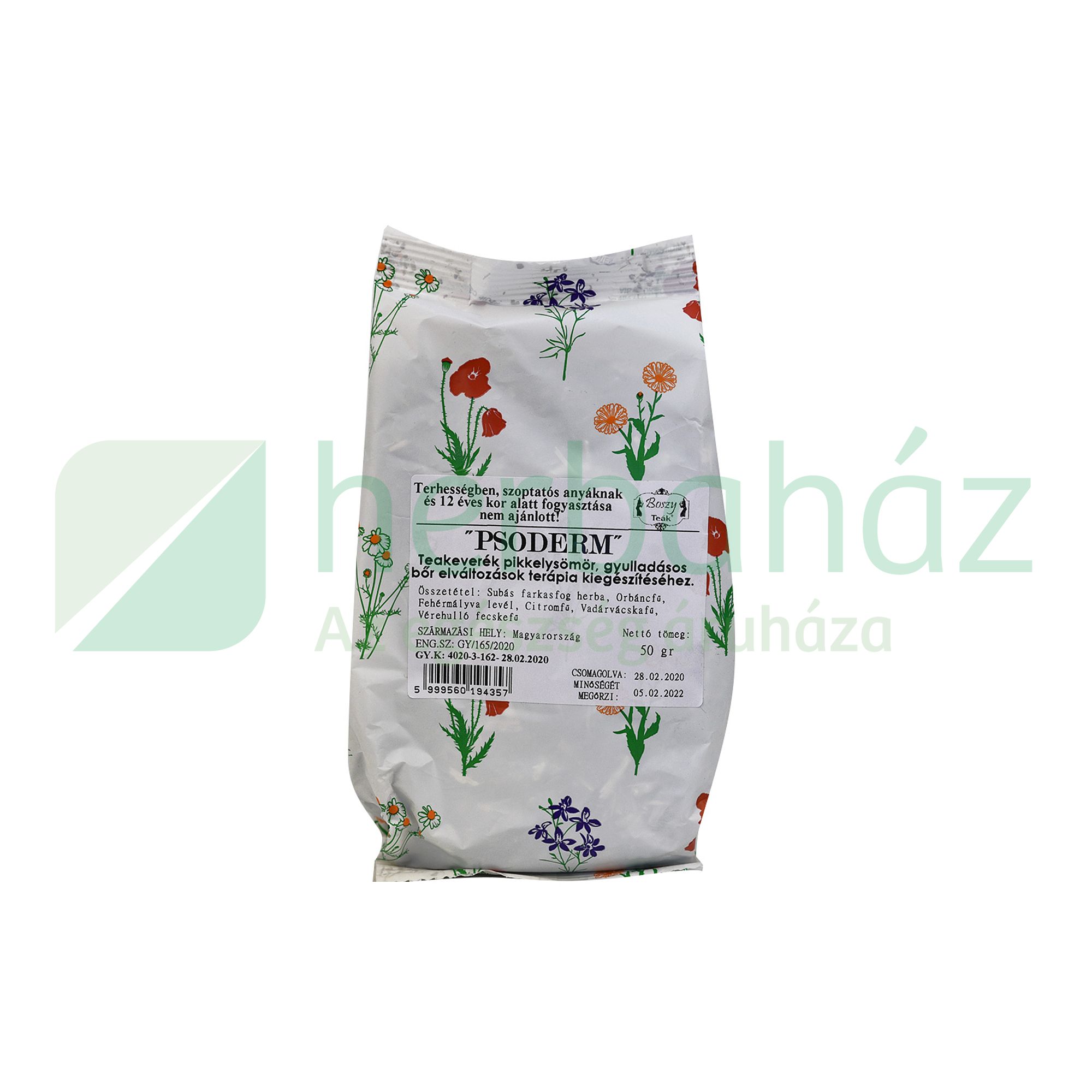 BOSZY TEA PSODERM (PIKKELYSÖMÖR, GYULLADÁSOS BŐR) TERÁPIA KIEGÉSZÍTÉSÉHEZ 50G