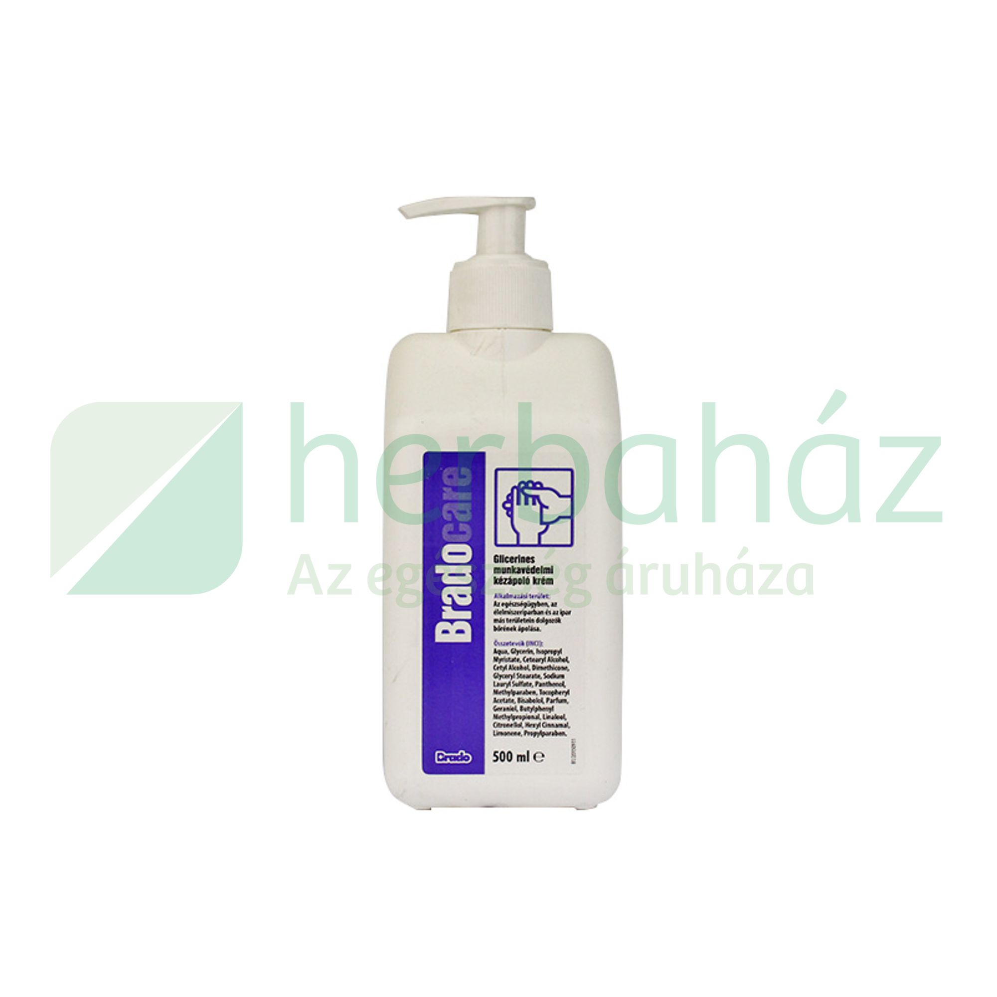 BRADOCARE GLICERINES KÉZÁPOLÓ KRÉM PUMPÁS 500ML