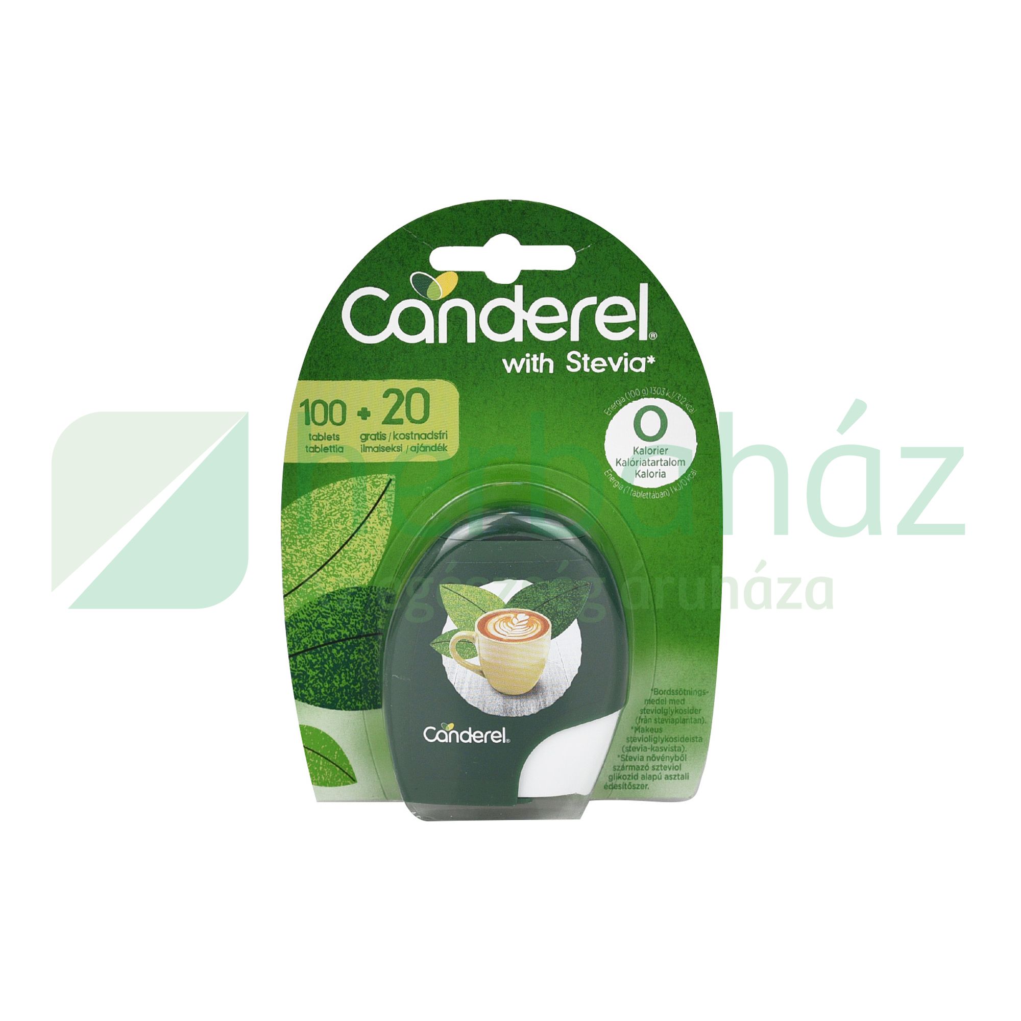 CANDEREL STEVIA ALAPÚ ÉDESÍTŐSZER TABLETTA 100+20DB