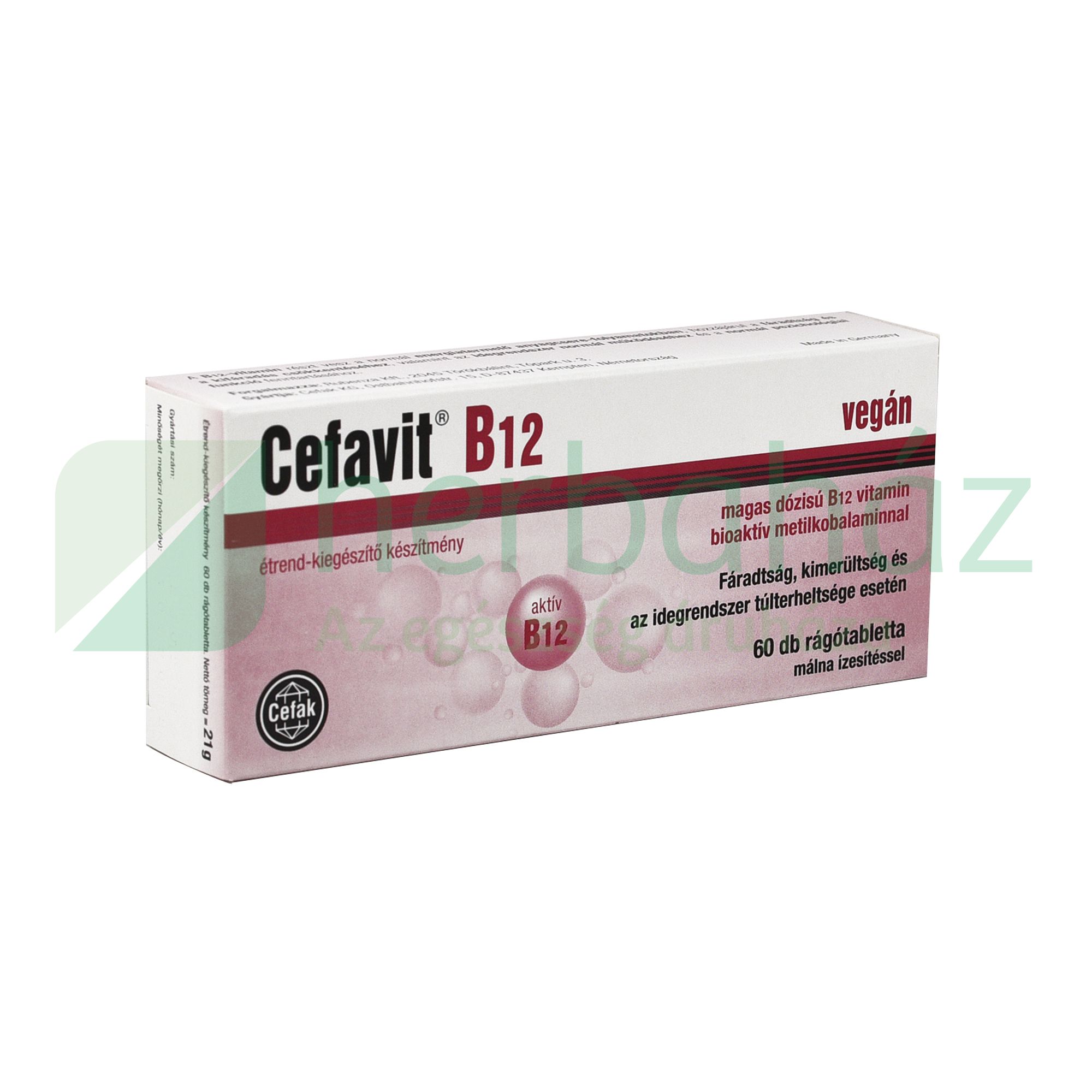 CEFAVIT B12 VEGÁN RÁGÓTABLETTA 60DB