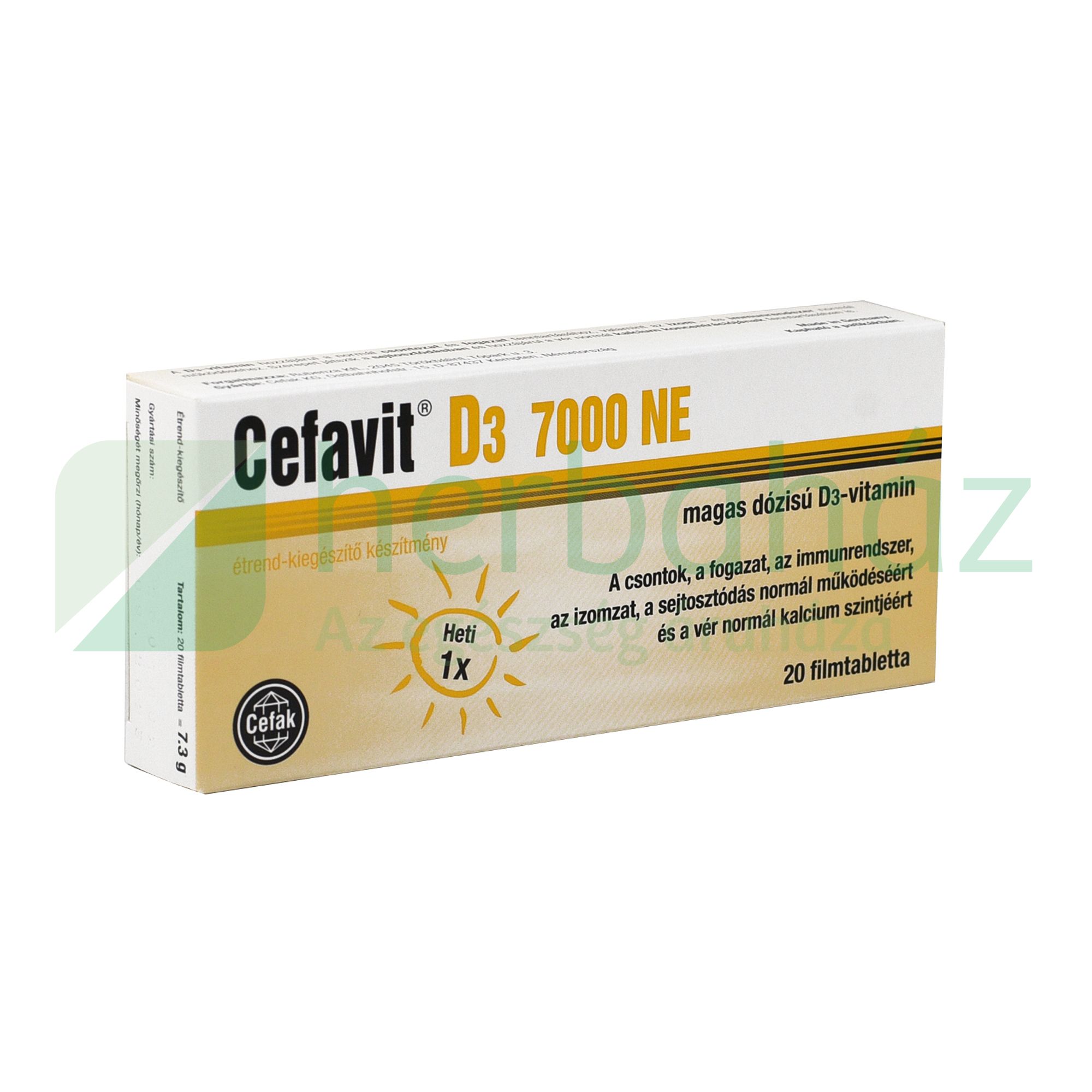 CEFAVIT D3-VITAMIN 7000NE TABLETTA 20DB