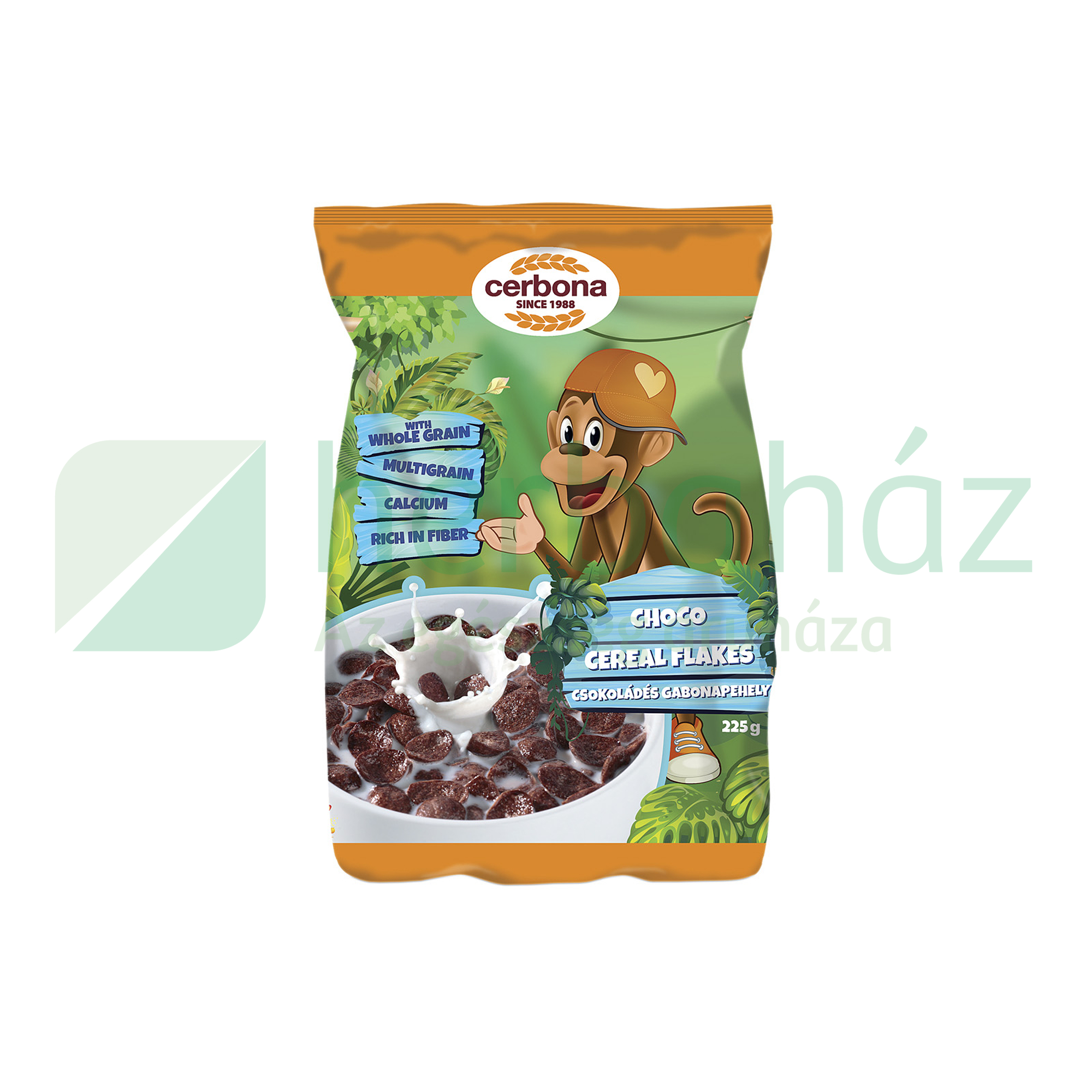 CERBONA DZSUNGEL CSOKOLÁDÉS GABONAPEHELY KALCIUMMAL 225G