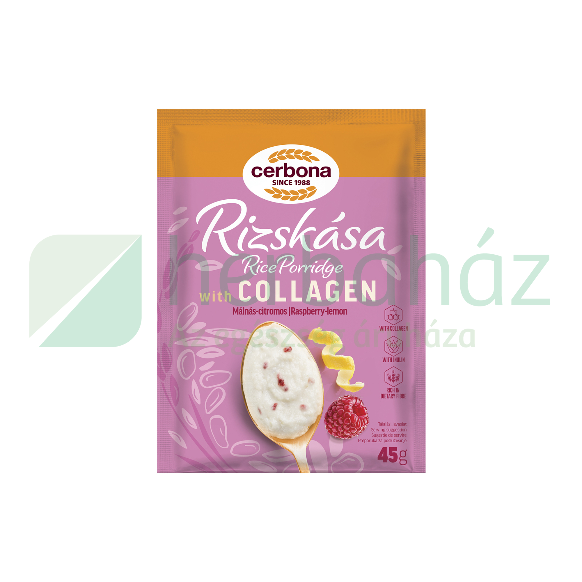 CERBONA MÁLNÁS CITROMOS RIZSKÁSA KOLLAGÉNNEL 45G